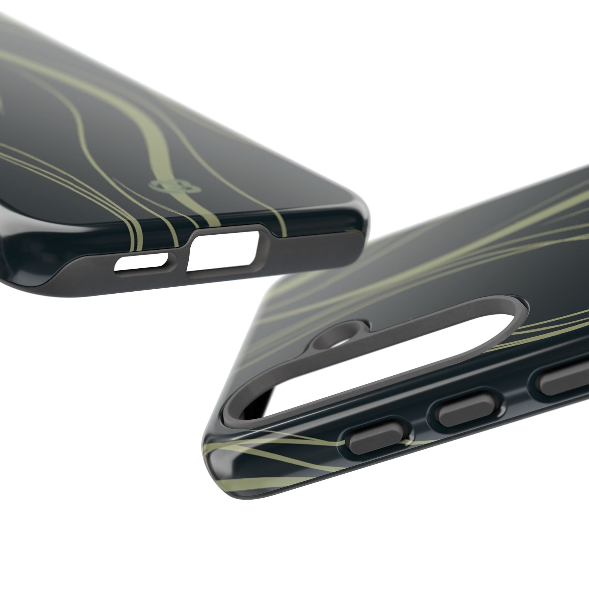 Green Tough Phone Case for Samsung - Obsidian Sage Flow