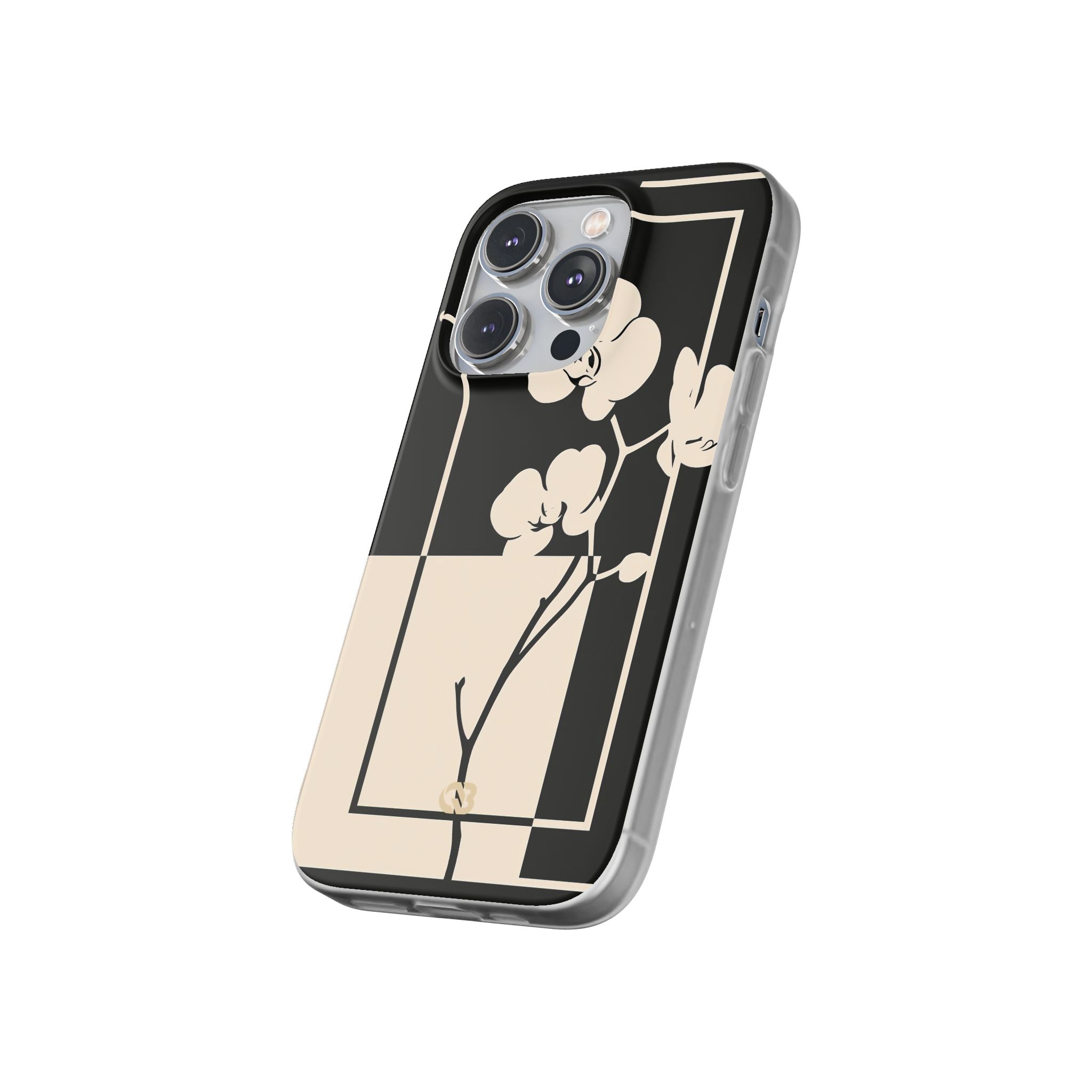 Beige Lite Phone Case for iPhone - Nocturnal Orchid Frame
