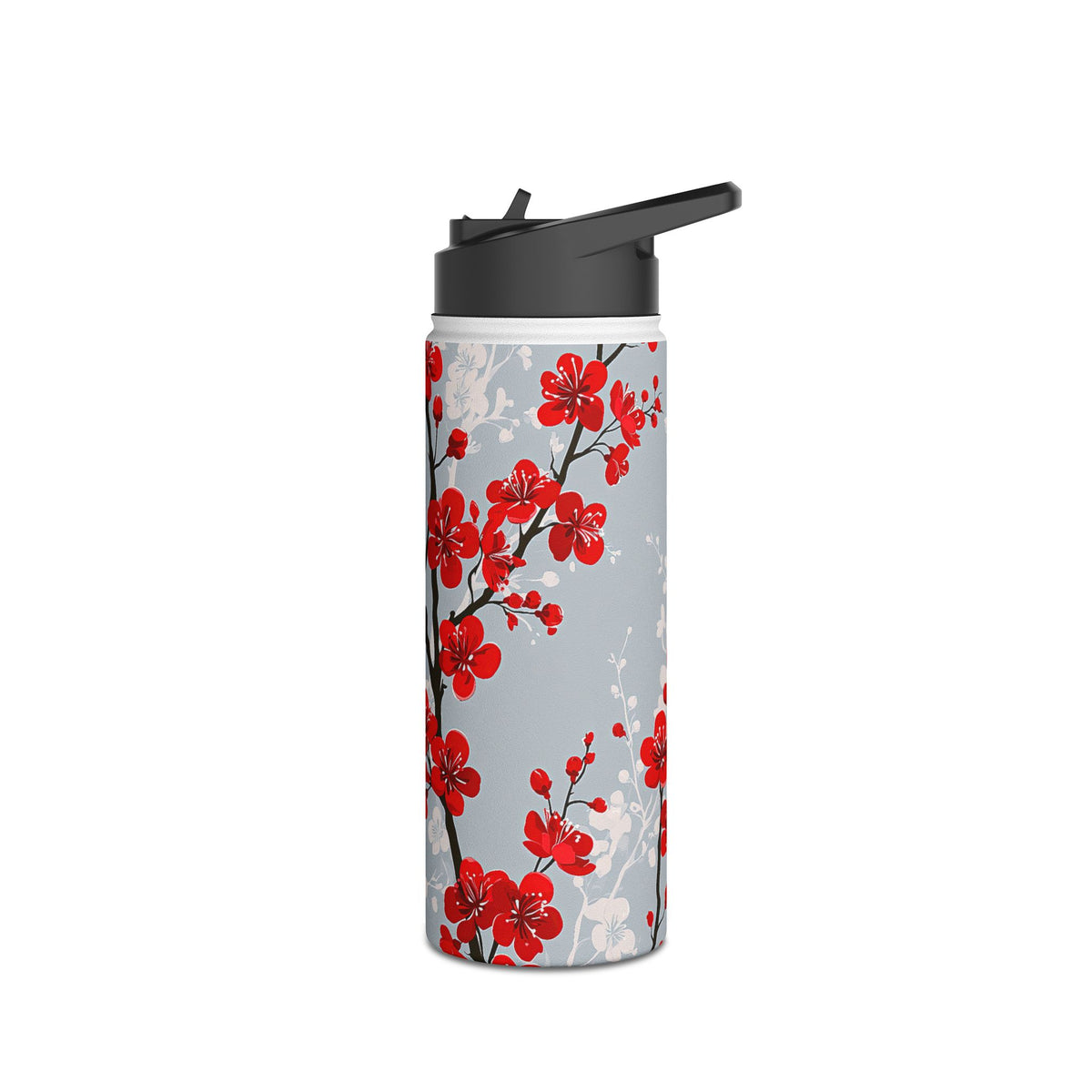 Scarlet Plum Blossom · Insulated Water Bottle · Red