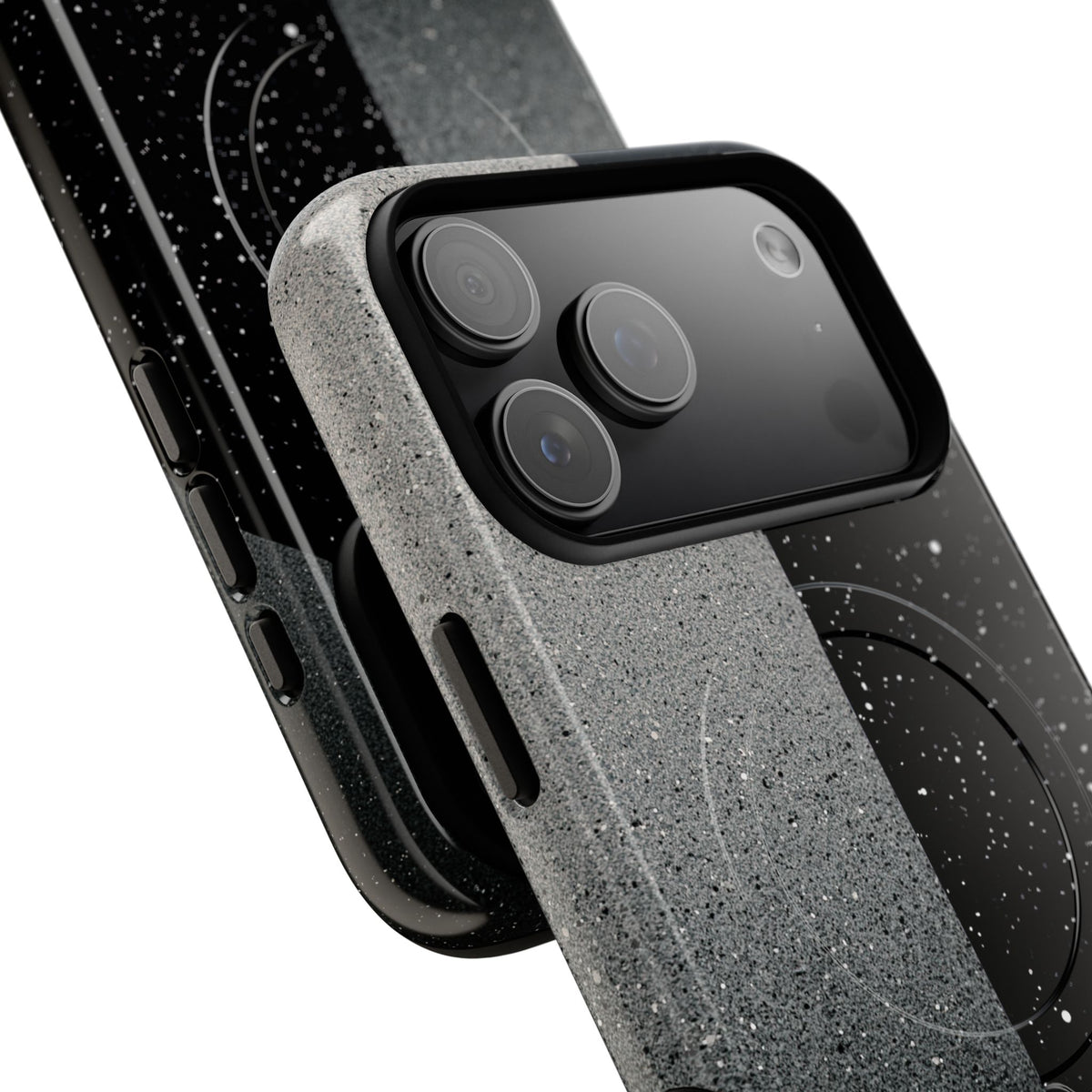 Black Tough 2.0 Magsafe Phone Case for iPhone - Lunar Static Orbit