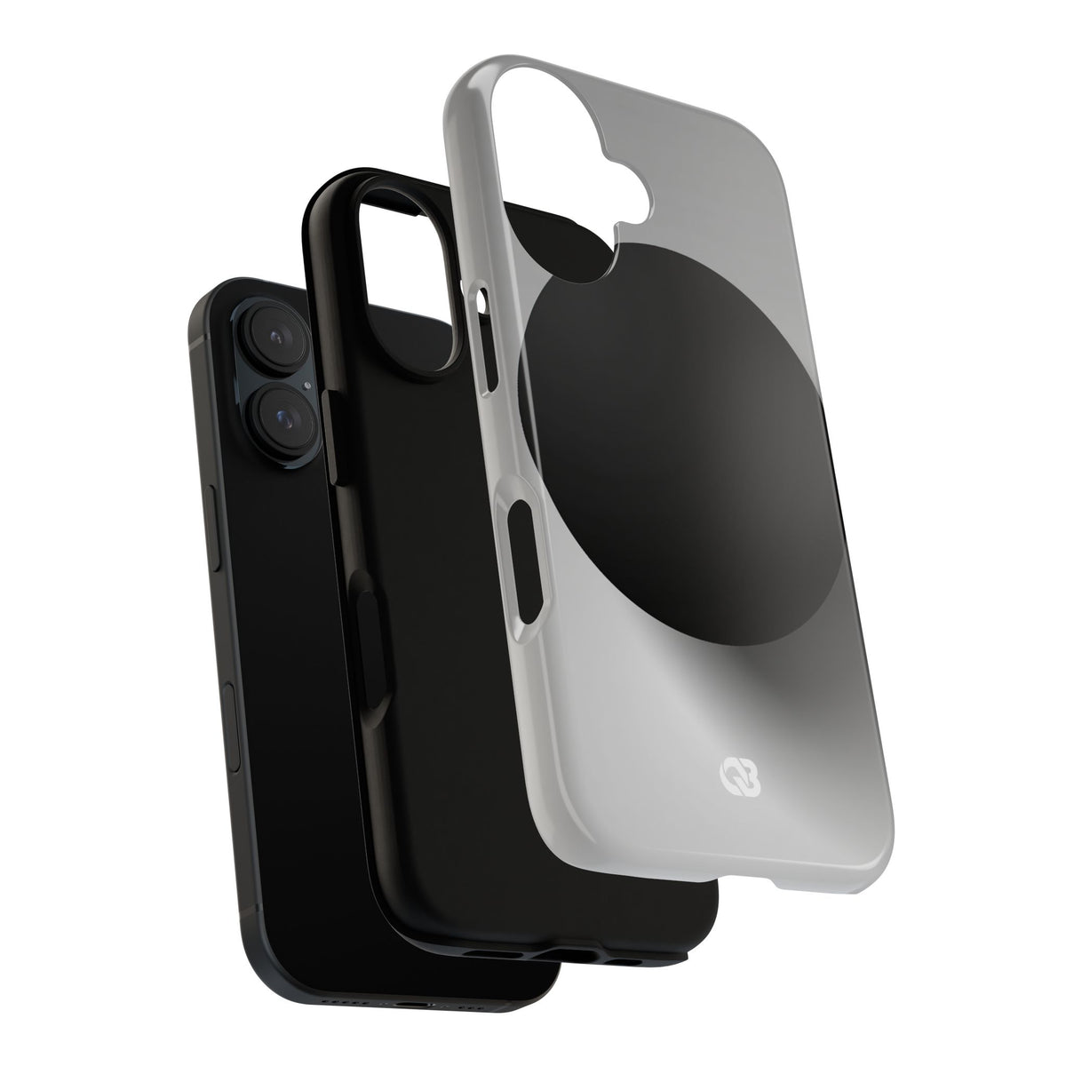 Grey Tough Phone Case for iPhone - Matte Onyx Sphere