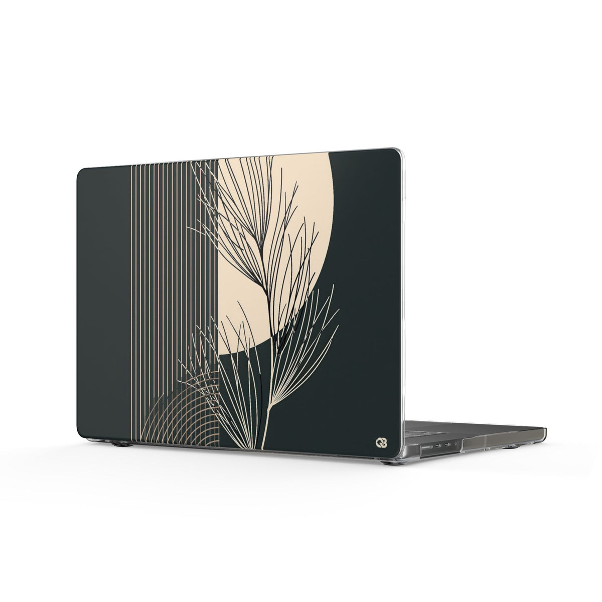 Botanical Crescent Linework · Clear Hard Case for MacBook · Green