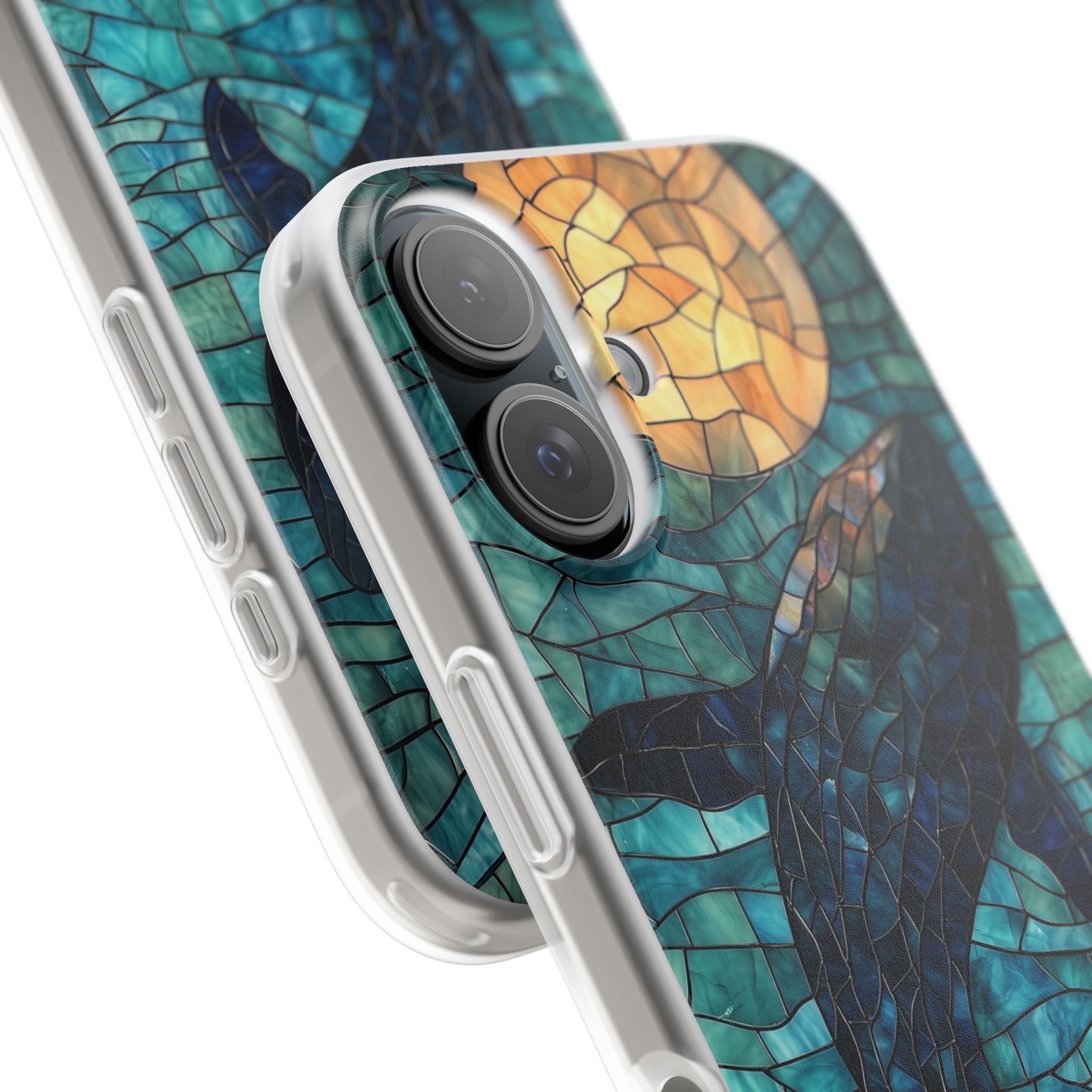 Stained Moon Whale · Soft Telefoncover for iPhone