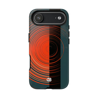 Teal Tough Phone Case for iPhone - Burnt Slate Radial