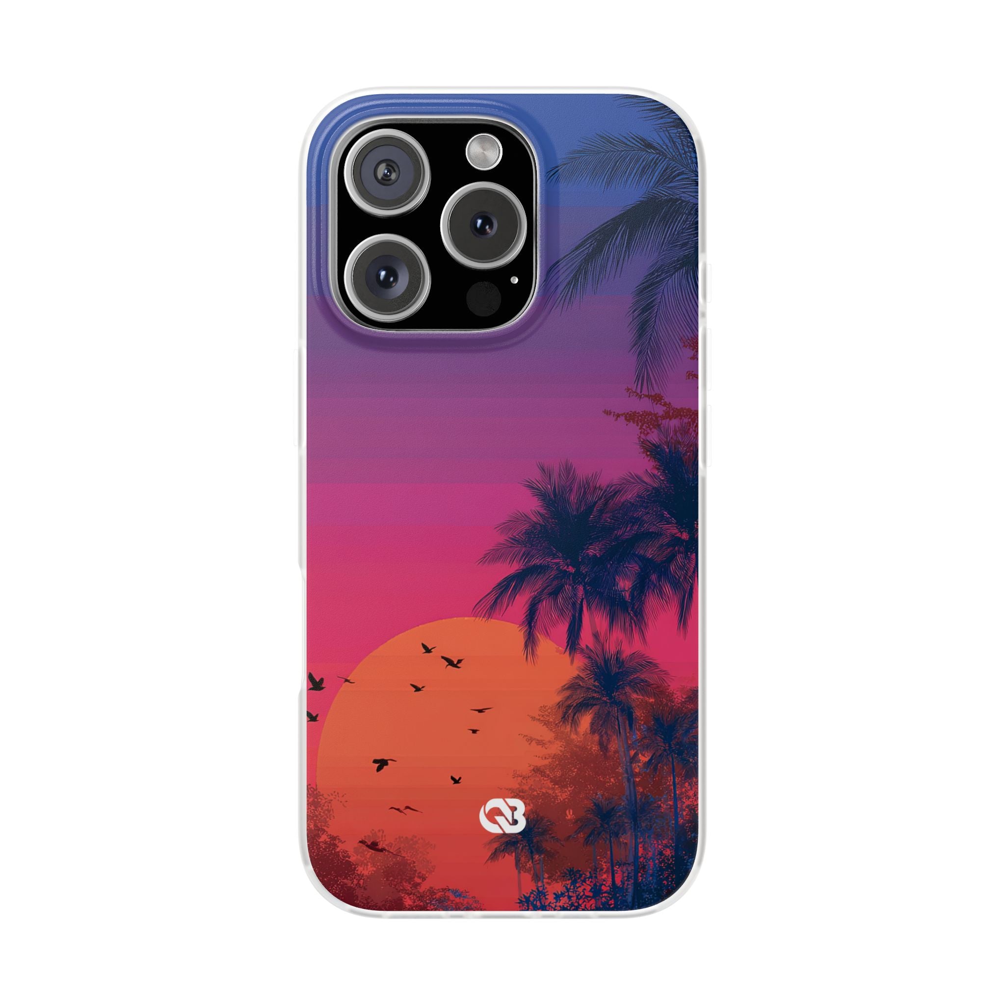 Neon Horizon Palms · Soft Capa para iPhone