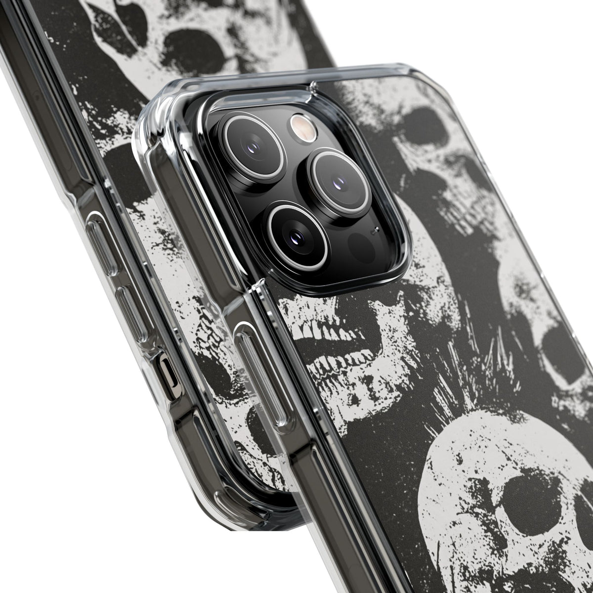 Punk Skull Riot · Clear Impact Magnetic Phone Case for iPhone · Black
