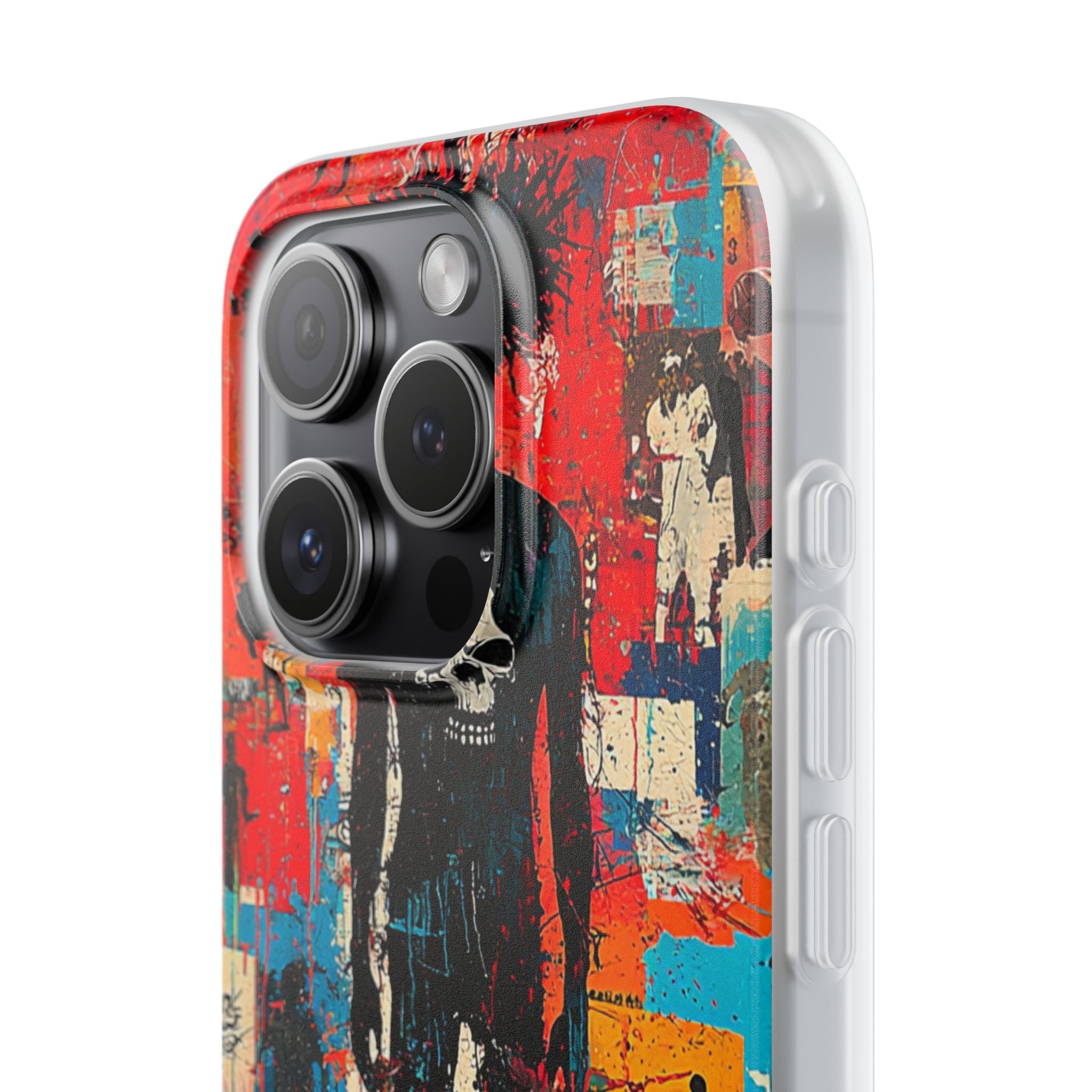 Spiky Skull Silhouette iPhone 15 Pro Case - Soft