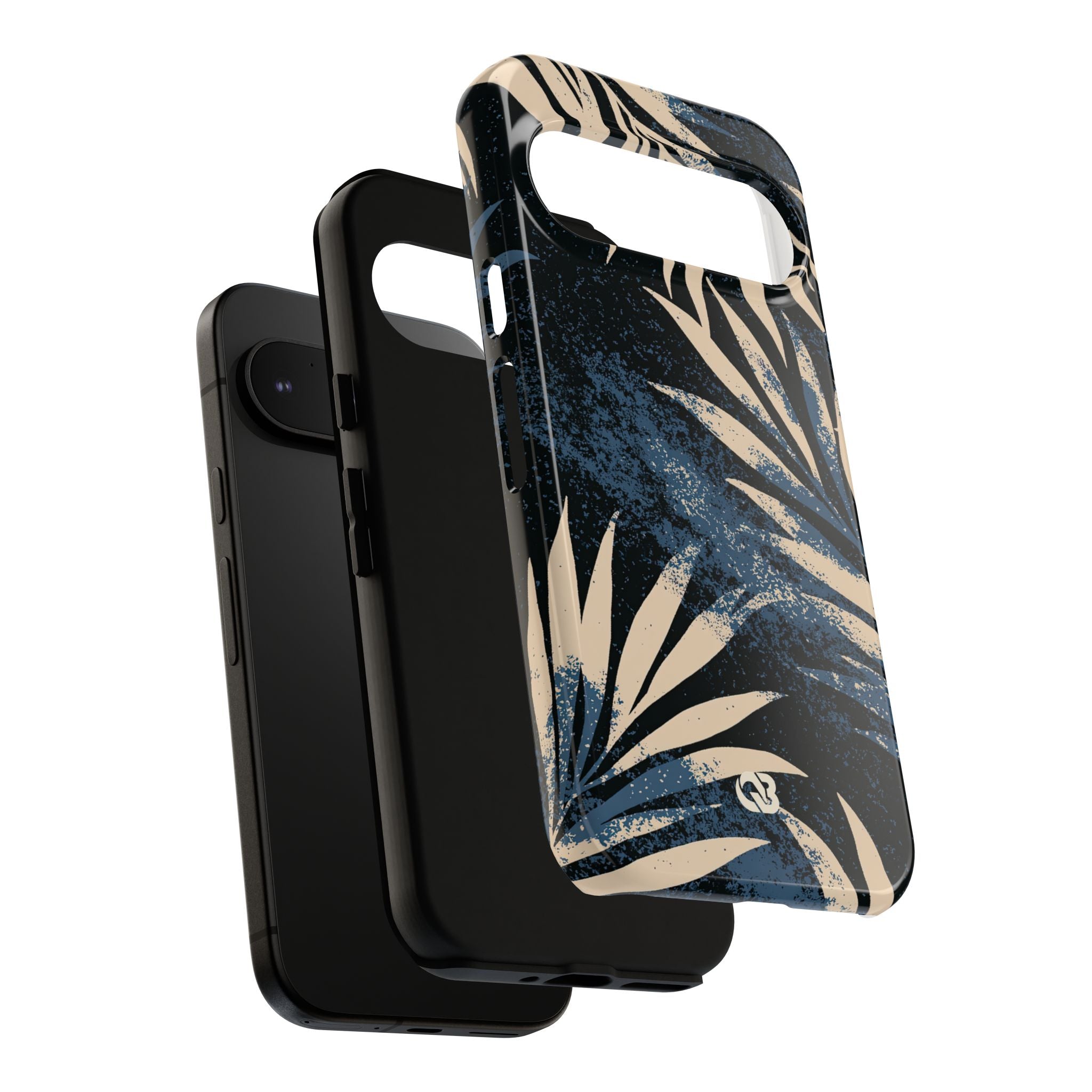 Blue Tough Phone Case for Google Pixel - Midnight Indigo Palm
