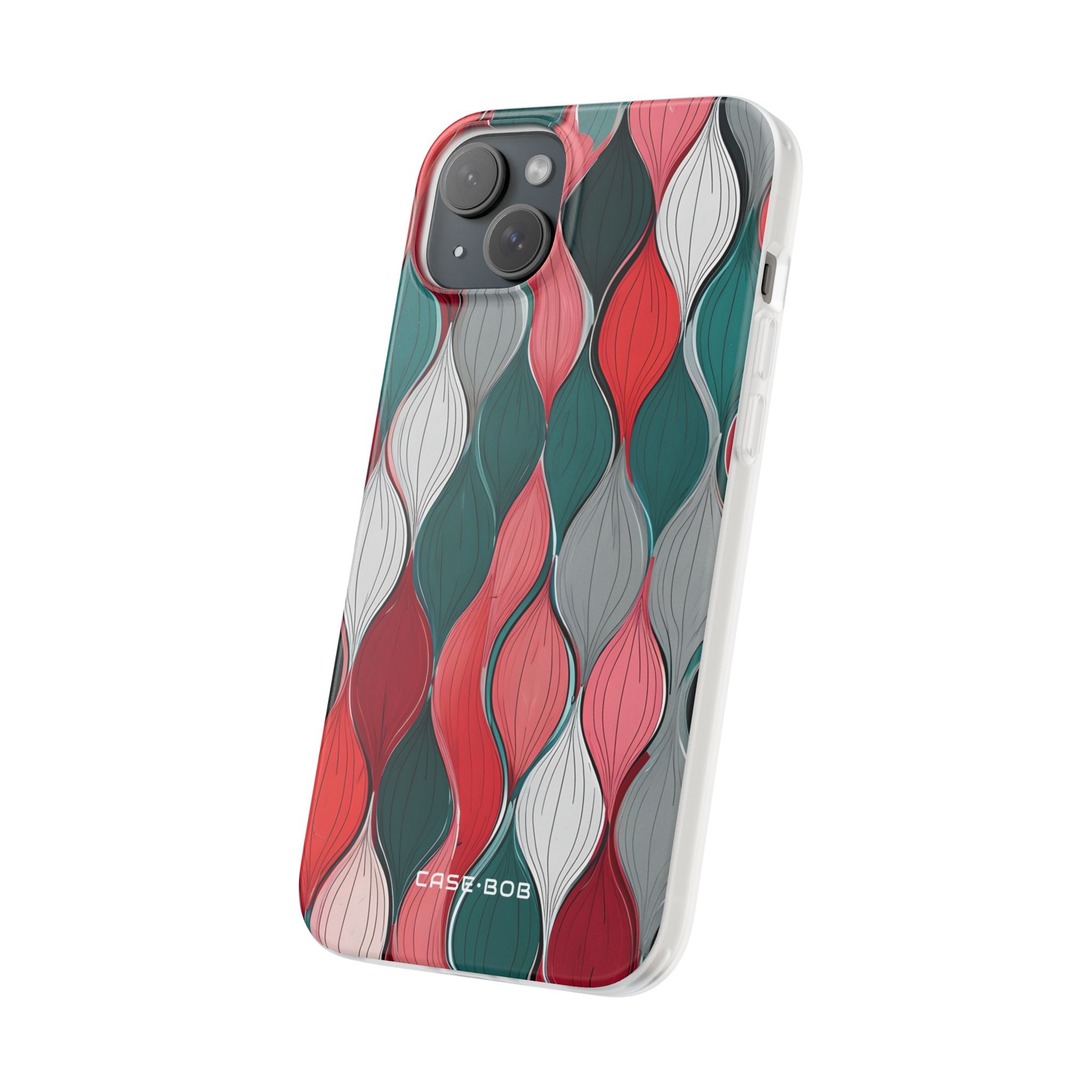 Leaf Cascade Teal iPhone 15 Plus Case - Soft