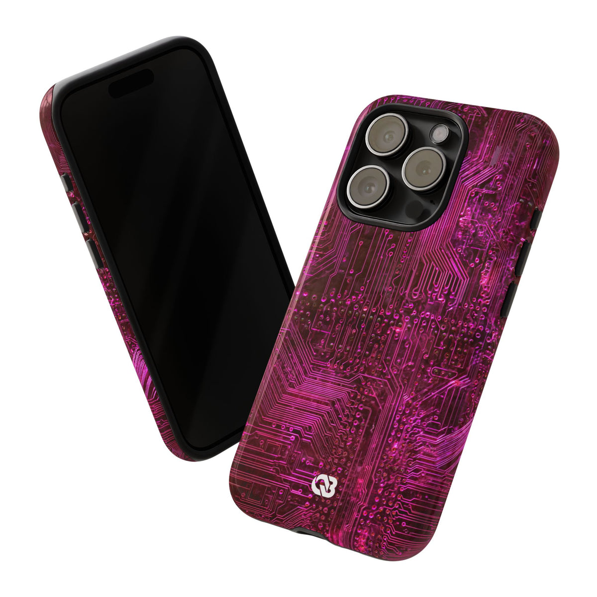 Magenta Circuit Trace · Tough Phone Case for iPhone · Pink