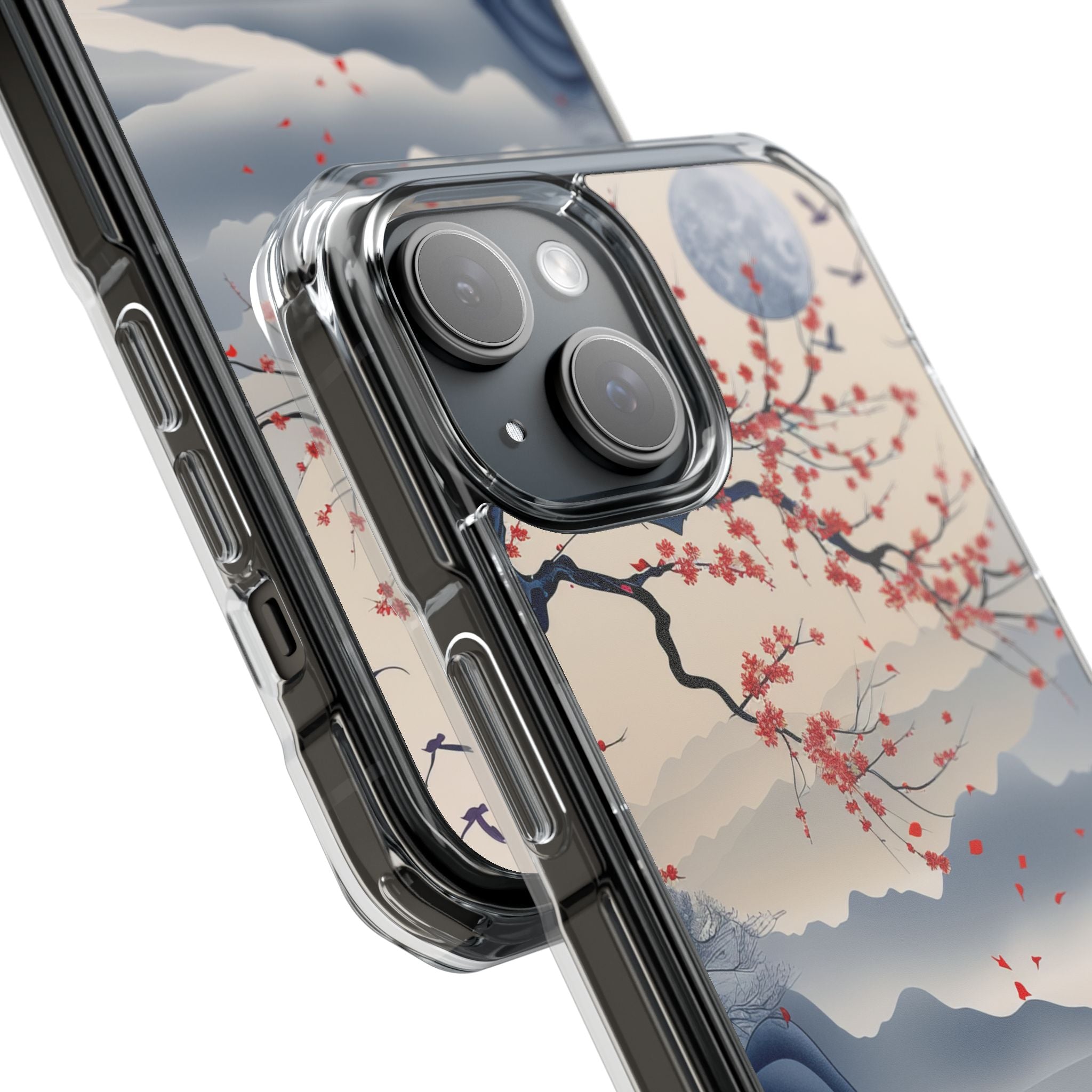 Crimson Blossom Moon iPhone 15 Case - Impact