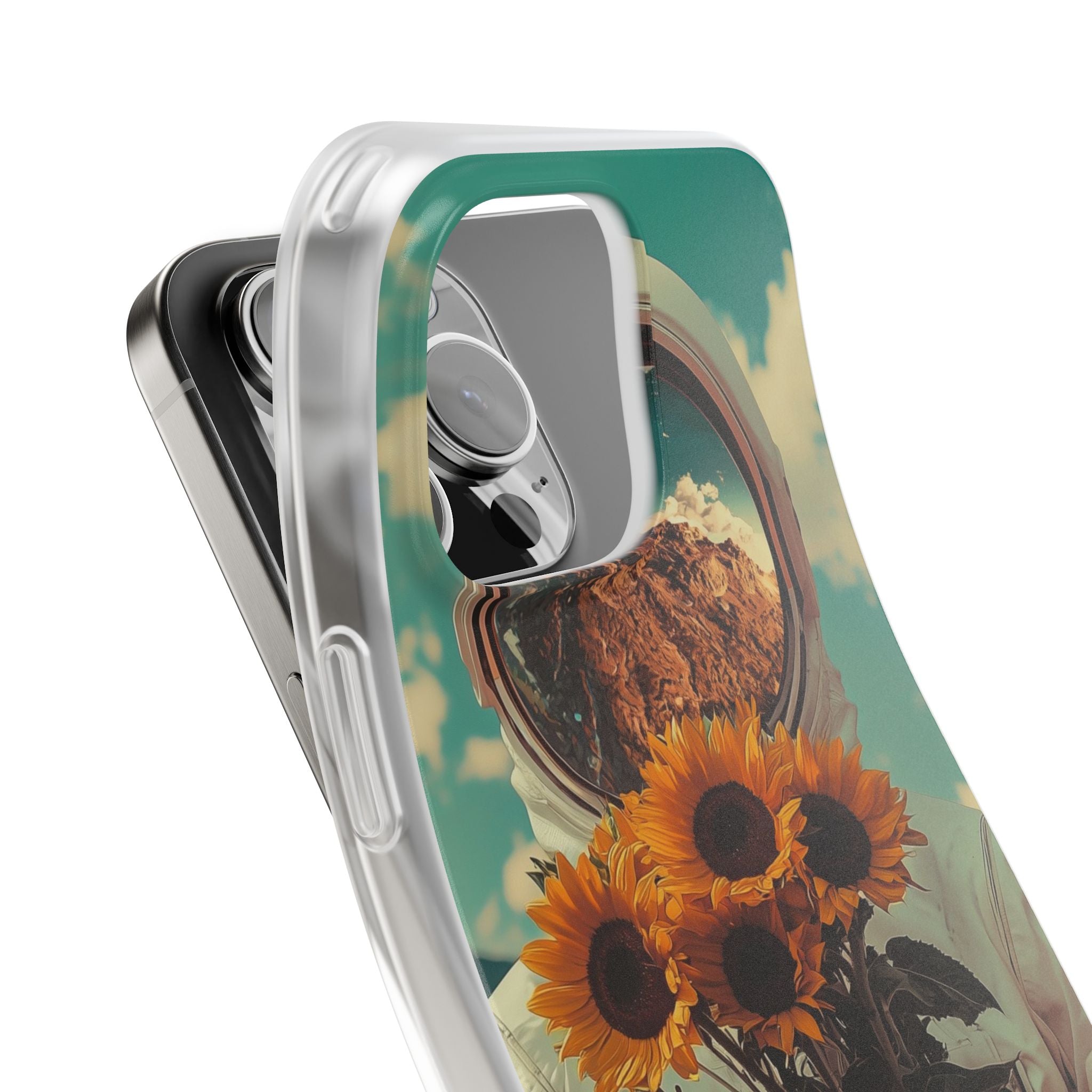 Sunflower Astronaut iPhone 16 Pro Max Case - Soft