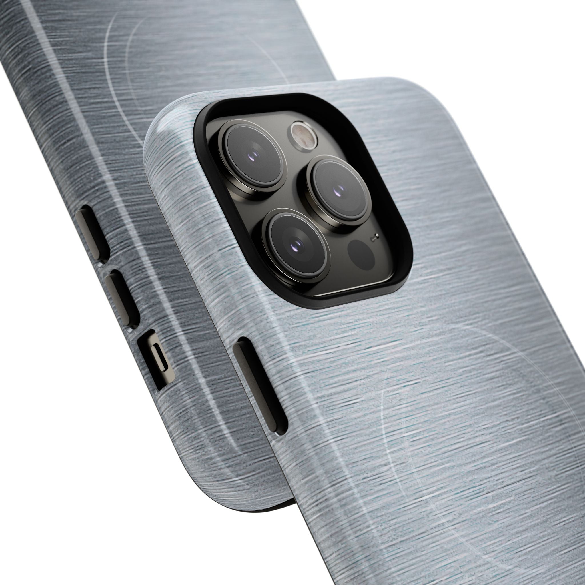 Silver Tough 2.0 Magsafe Phone Case for iPhone - Satin Chrome Grain