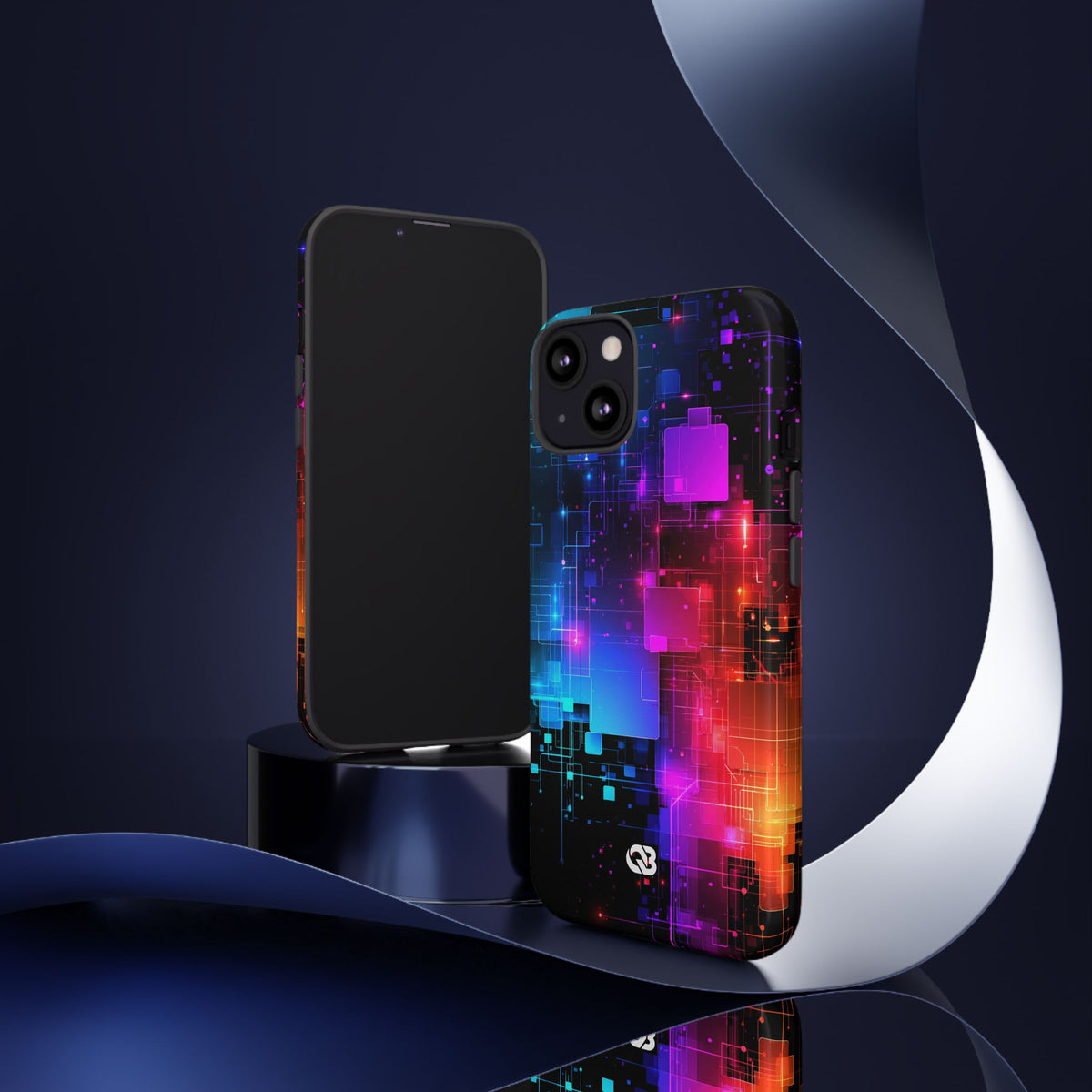 Spectral Circuit Grid · Tough Phone Case for iPhone · Black