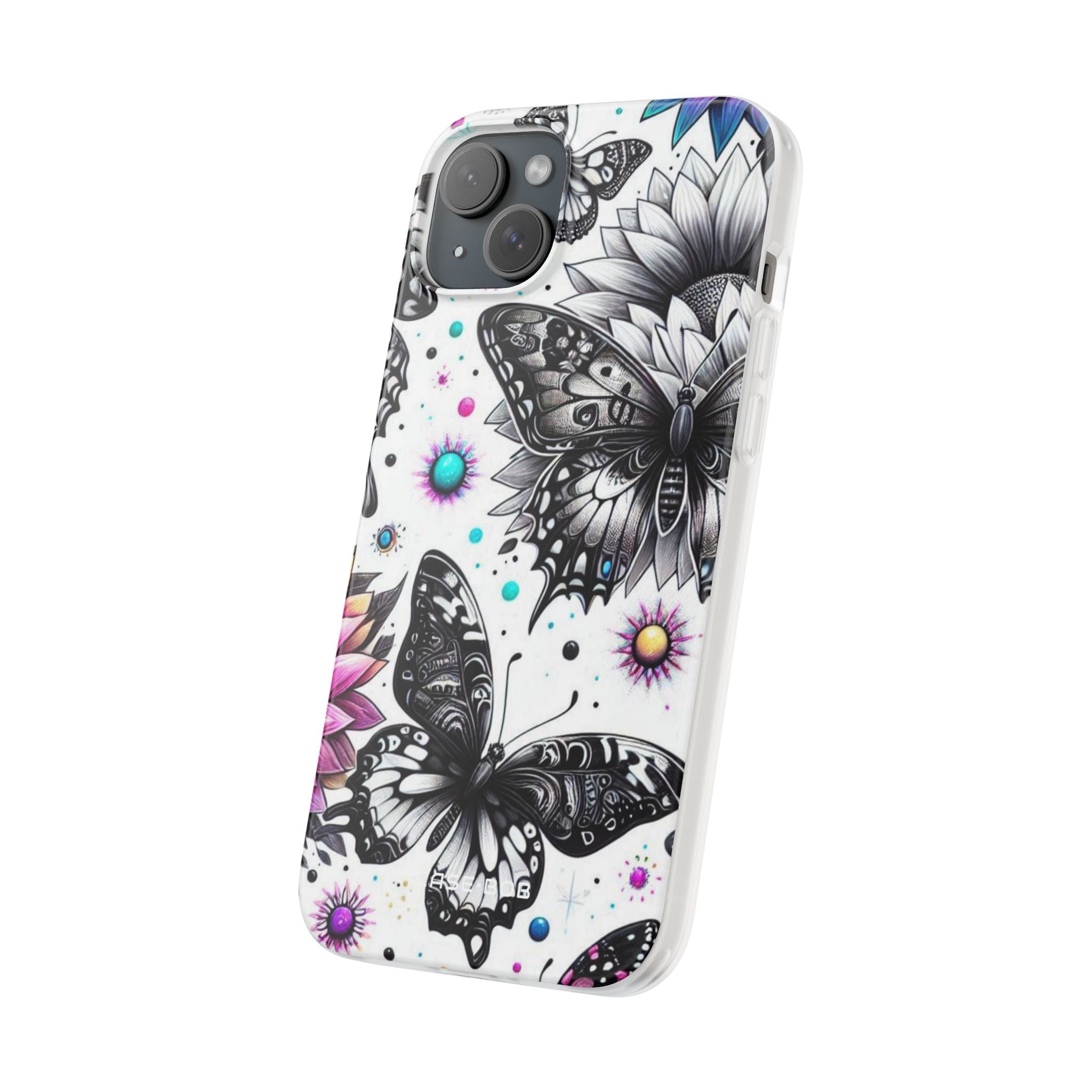 Butterfly Bloom iPhone 15 Plus Skal - Mjuk