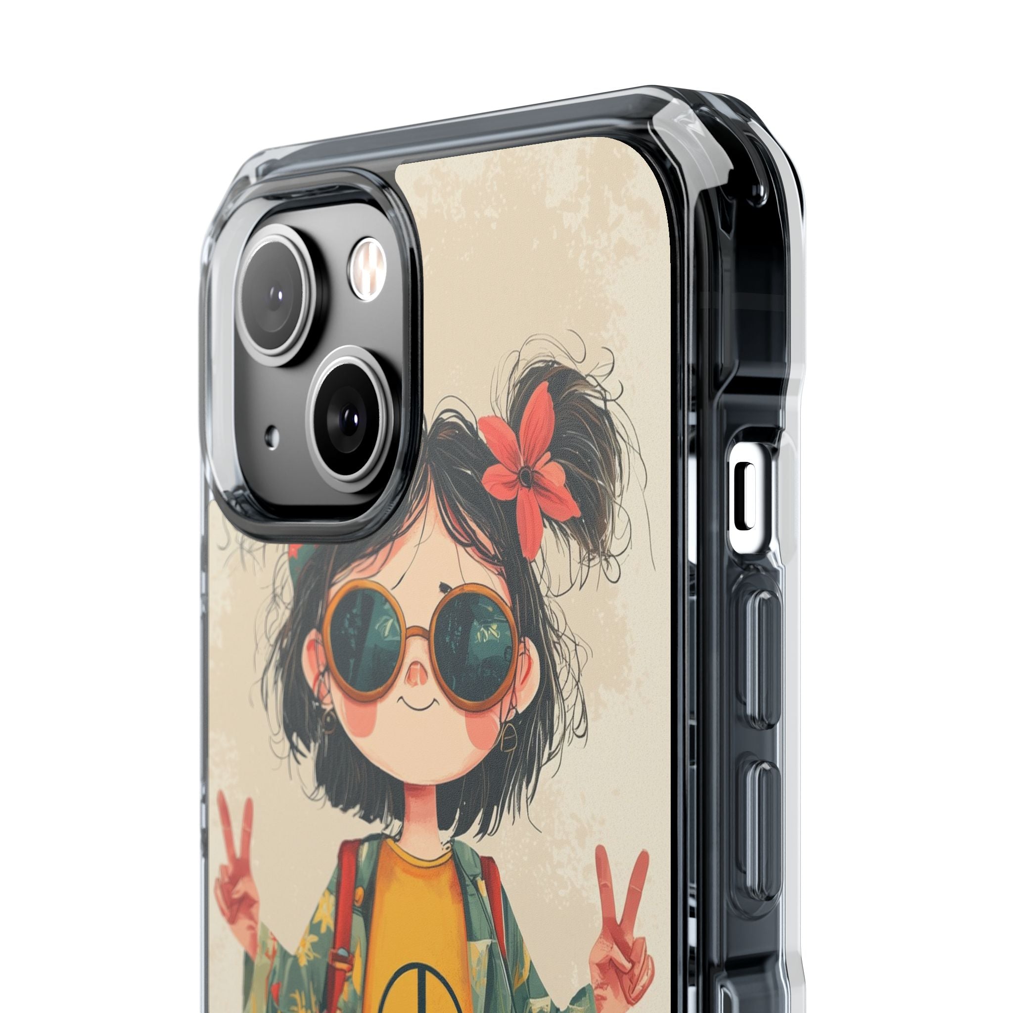 Retro Peace Girl · Impact Hoesje voor iPhone · Magsafe