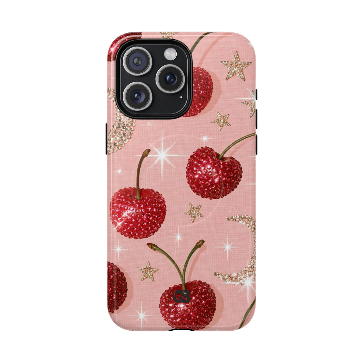 Bedazzled Ruby Cherries · Tough 2.0 Magnetic Phone Case for iPhone · Pink