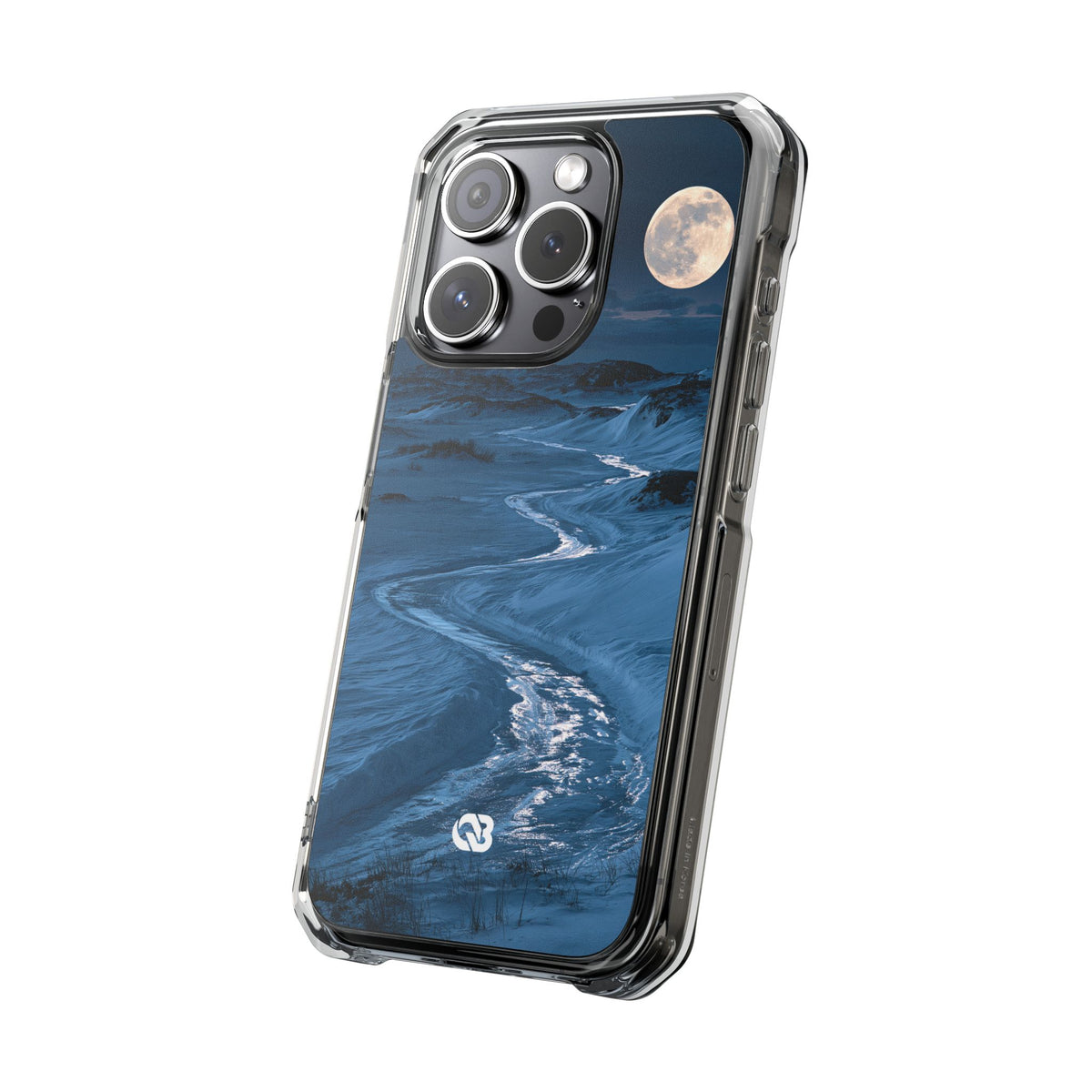 Arctic Moon Drift · Clear Impact Magnetic Phone Case for iPhone · Blue