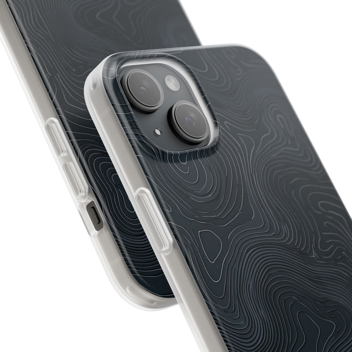 Black Lite Phone Case for iPhone - Obsidian Ridge Topo
