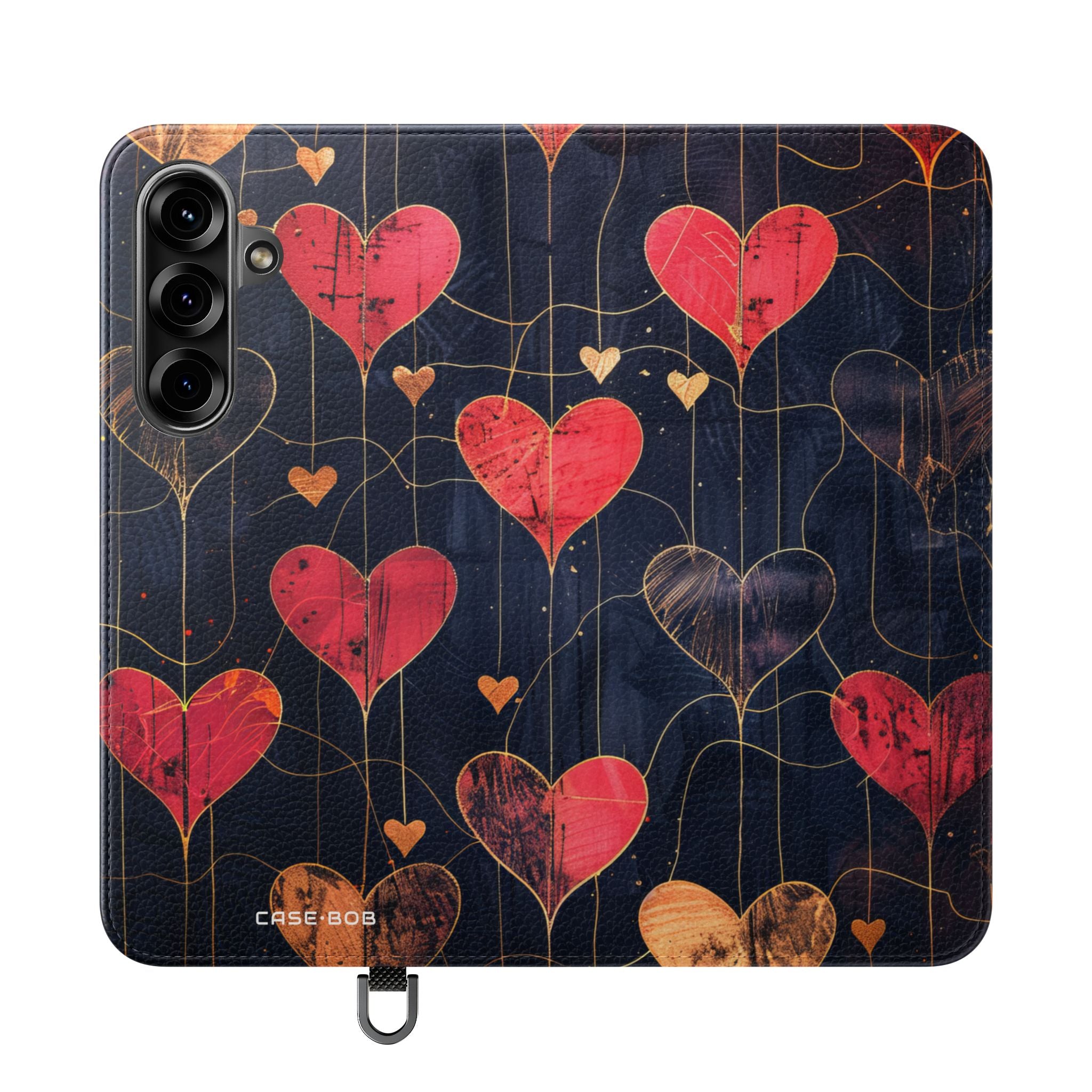 Textured Heart Grid - Samsung S25+ Case - Wallet
