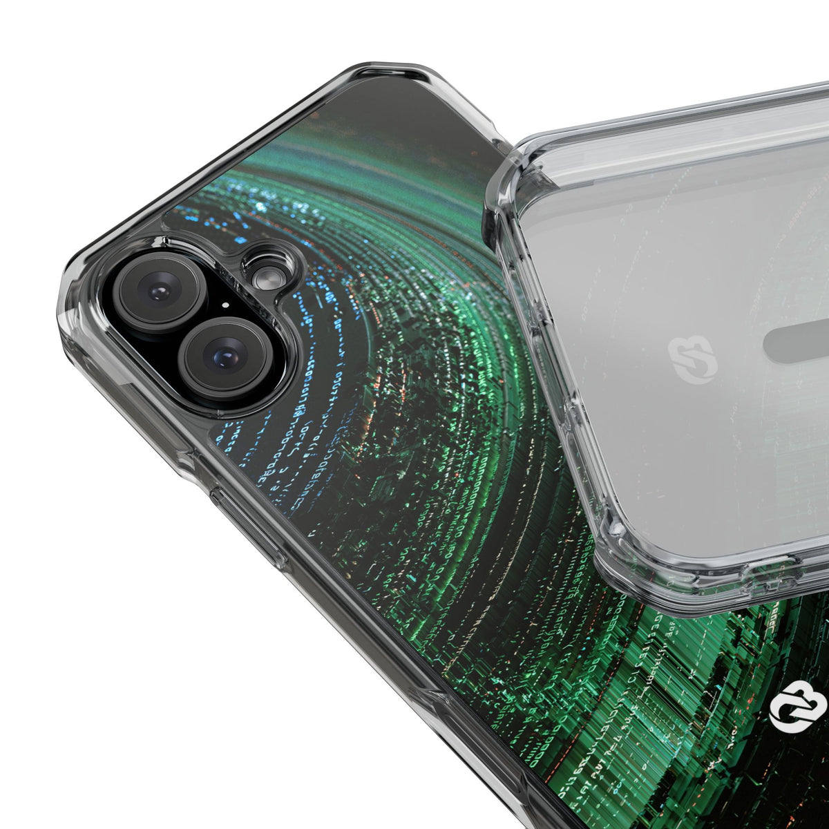Orbital Data Stream · Clear Impact Magnetic Phone Case for iPhone · Green