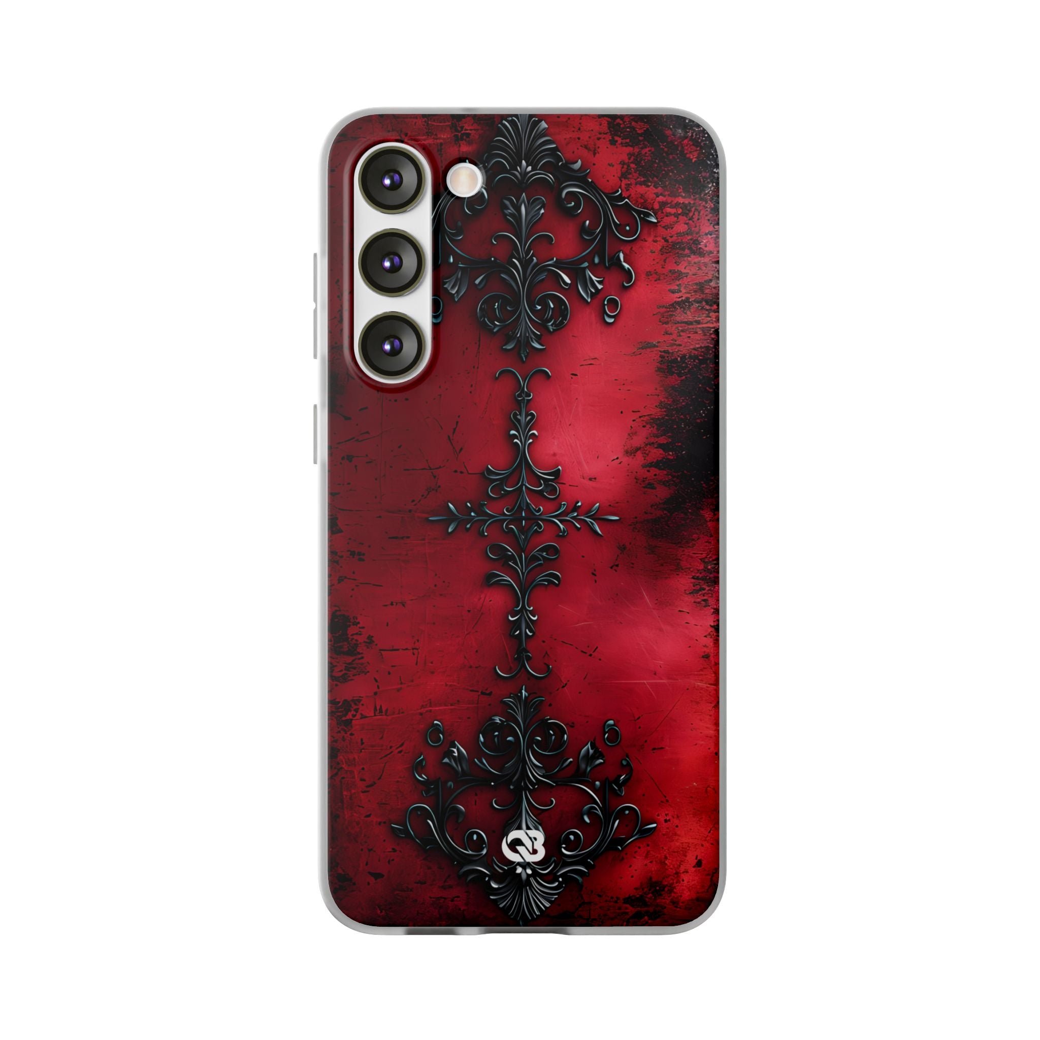 Crimson Gothic Filigree · Soft Phone Case for Samsung
