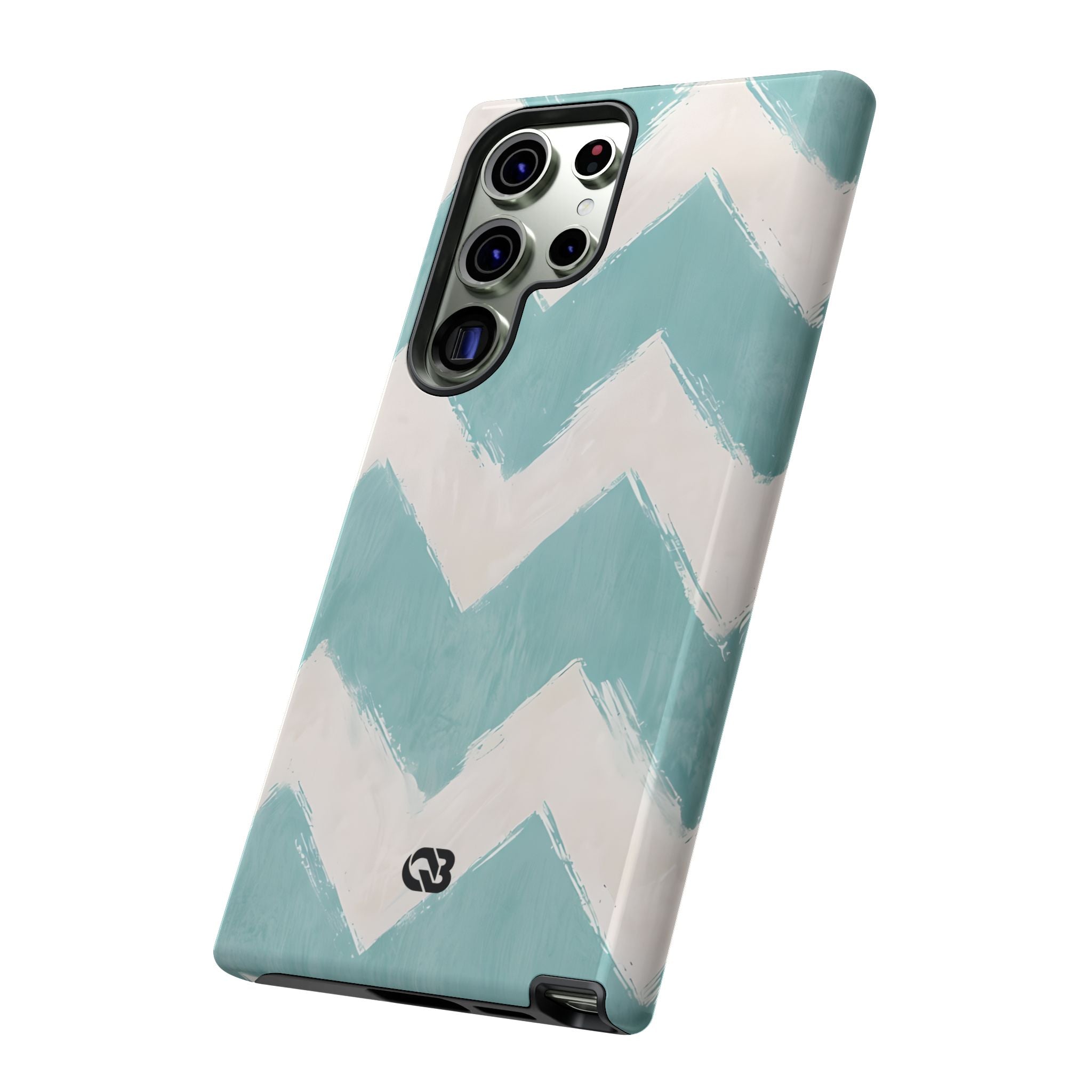 Teal Painted Chevron · Tough Phone Case for Samsung