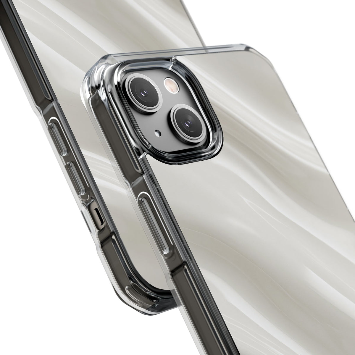 White Impact MagSafe Phone Case for iPhone - Polished Ivory Wave