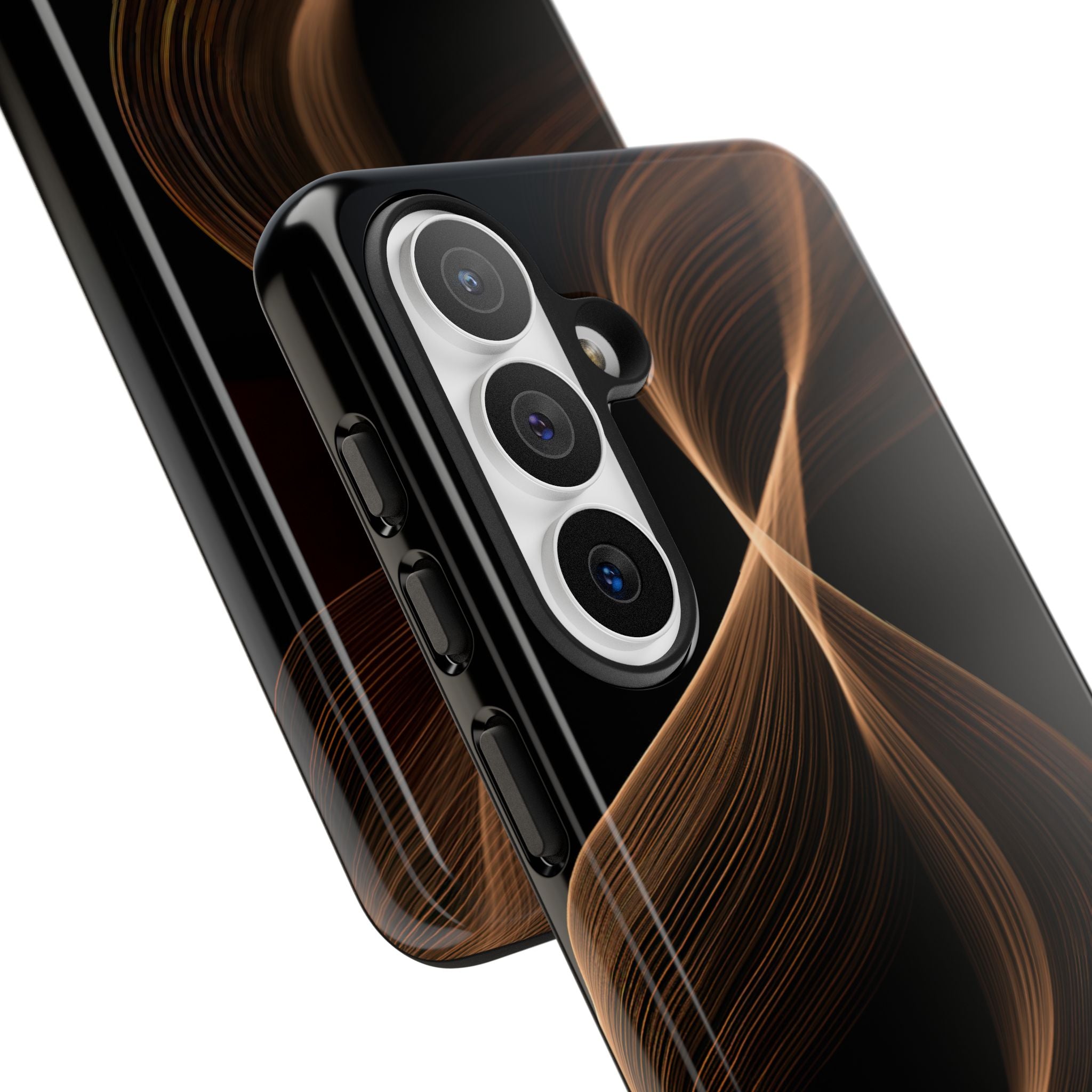 Brown Tough Phone Case for Samsung - Copper Silk Wave