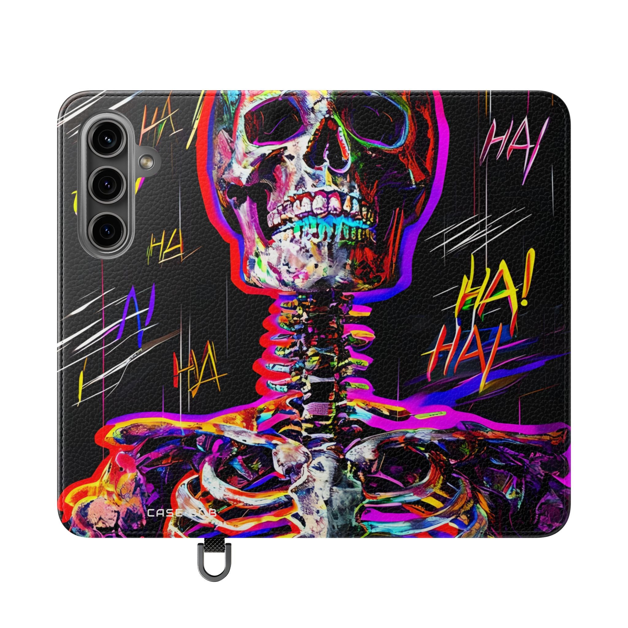 Neon Skeleton Laughter - Samsung S24 Case - Wallet
