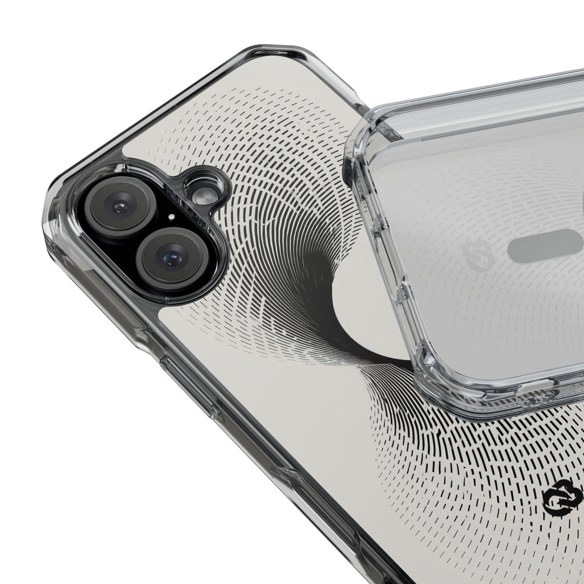 White Impact MagSafe Phone Case for iPhone - Linear Torsion Grid