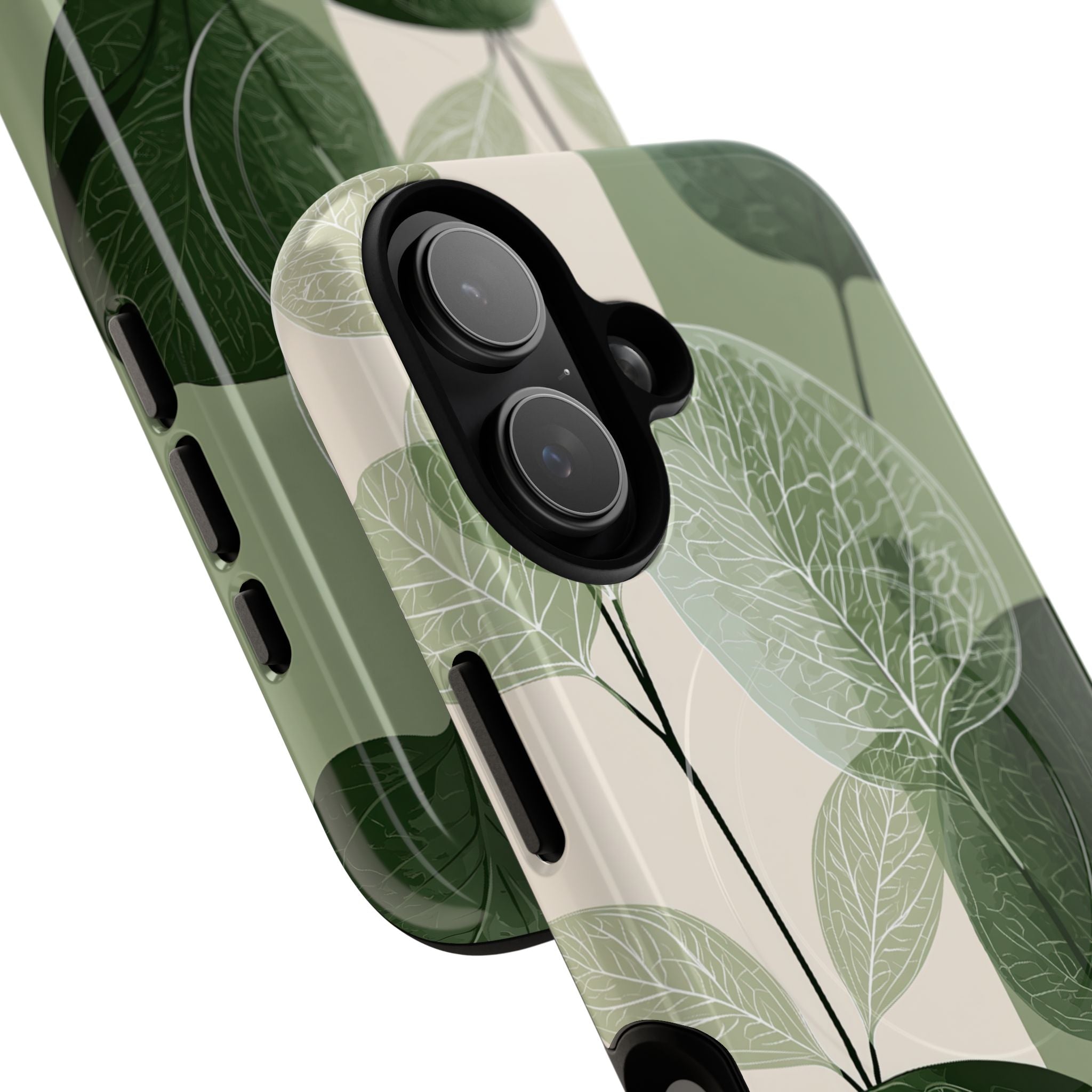 Green Tough 2.0 Magsafe Phone Case for iPhone - Sage Leaf Skeletals
