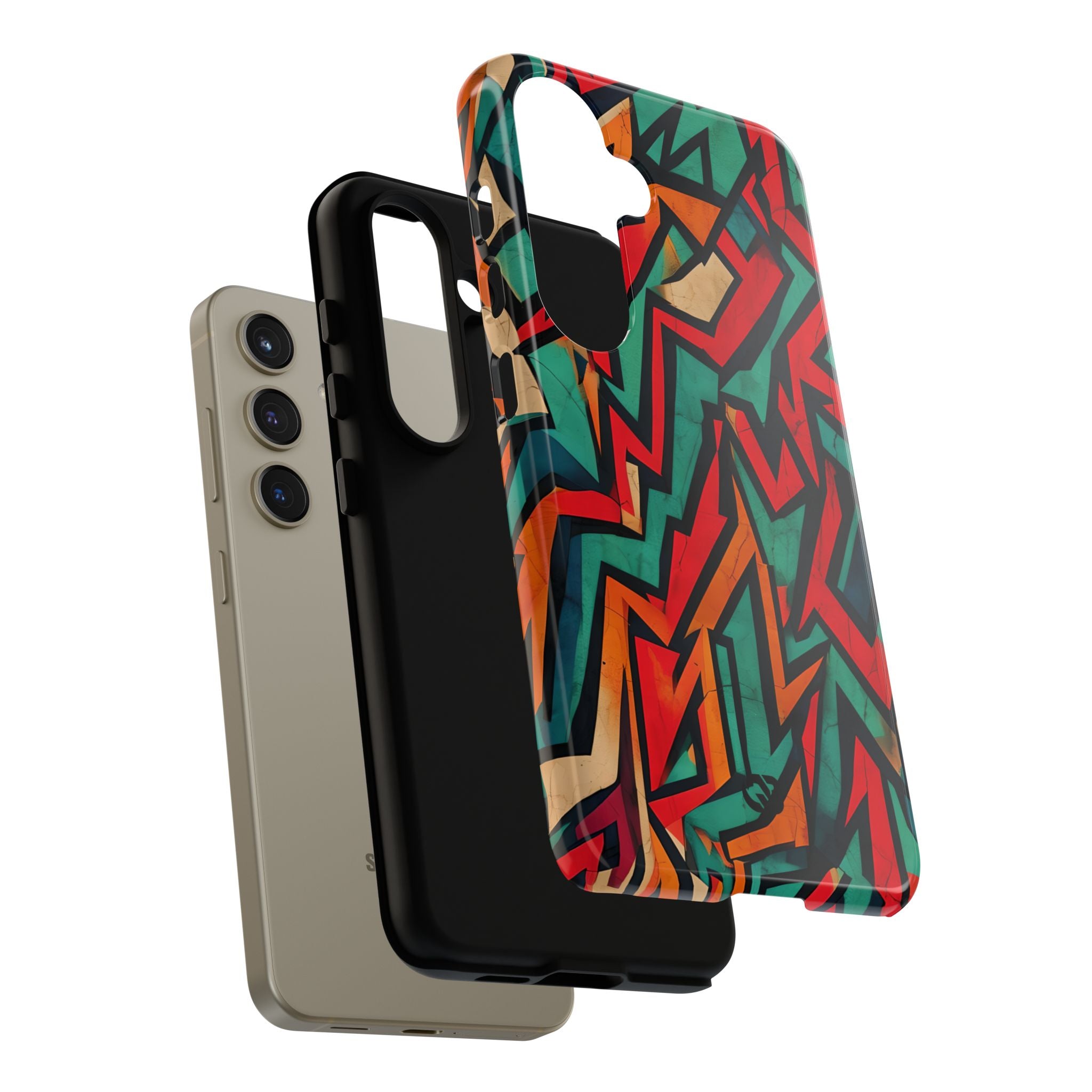 Jagged Teal Static · Tough Phone Case for Samsung