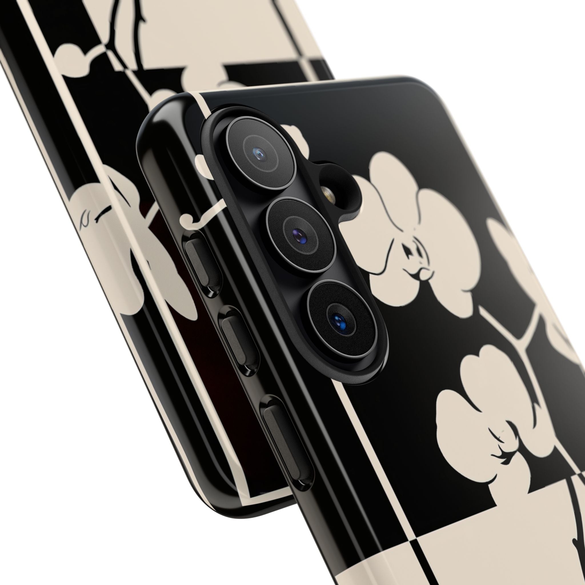 Beige Tough Phone Case for Samsung - Nocturnal Orchid Frame