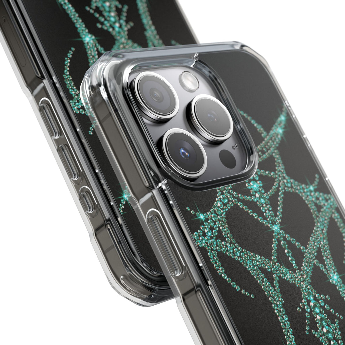 Teal Cyber Sigil · Clear Impact Magnetic Phone Case for iPhone · Teal