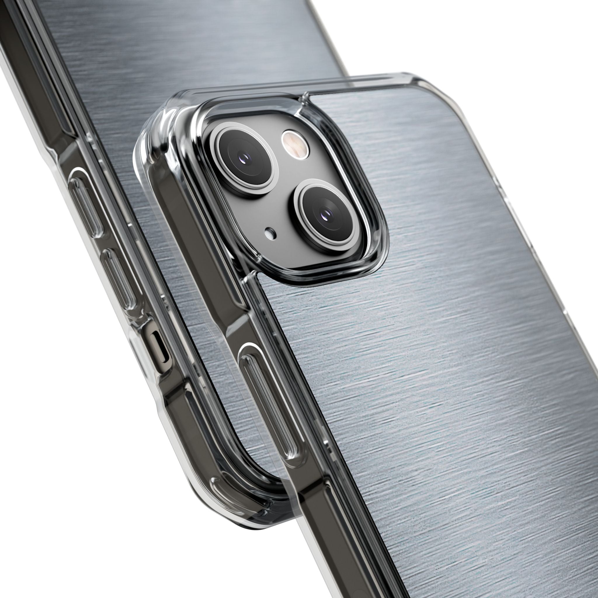 Silver Impact MagSafe Phone Case for iPhone - Satin Chrome Grain