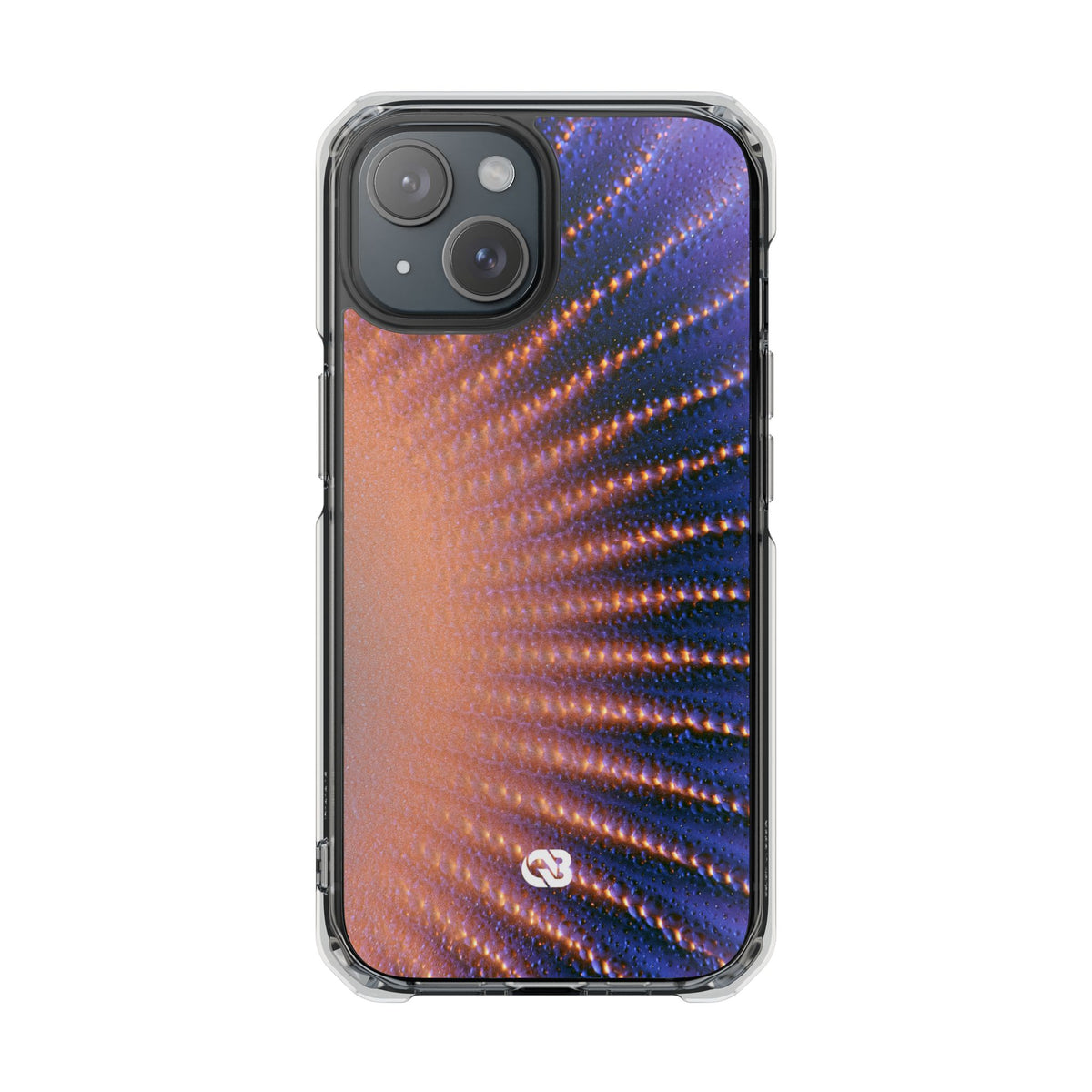 Luminous Aura Burst · Clear Impact Magnetic Phone Case for iPhone · Blue