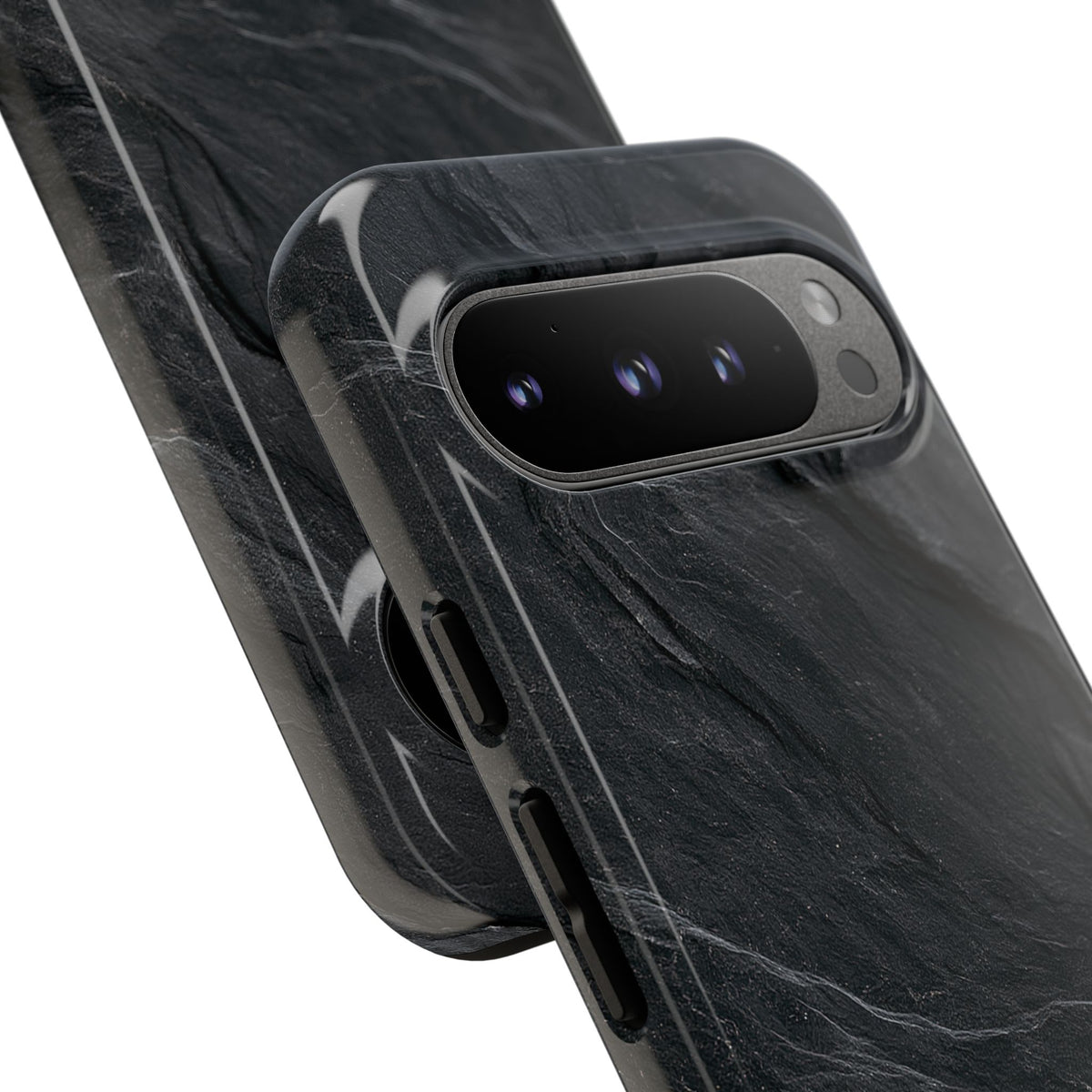 Black Tough Phone Case for Google Pixel - Midnight Slate Ridge
