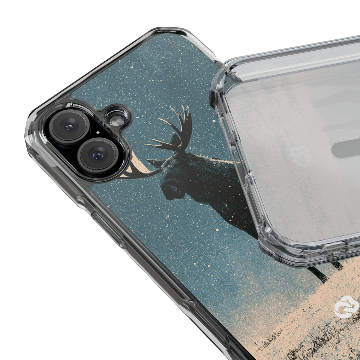 Nordic Boreal Moose · Clear Impact Magnetic Phone Case for iPhone · Blue