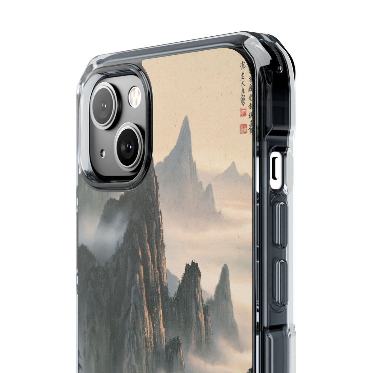 Sacred Mountain Mist · Clear Impact Magnetic Phone Case for iPhone · Beige