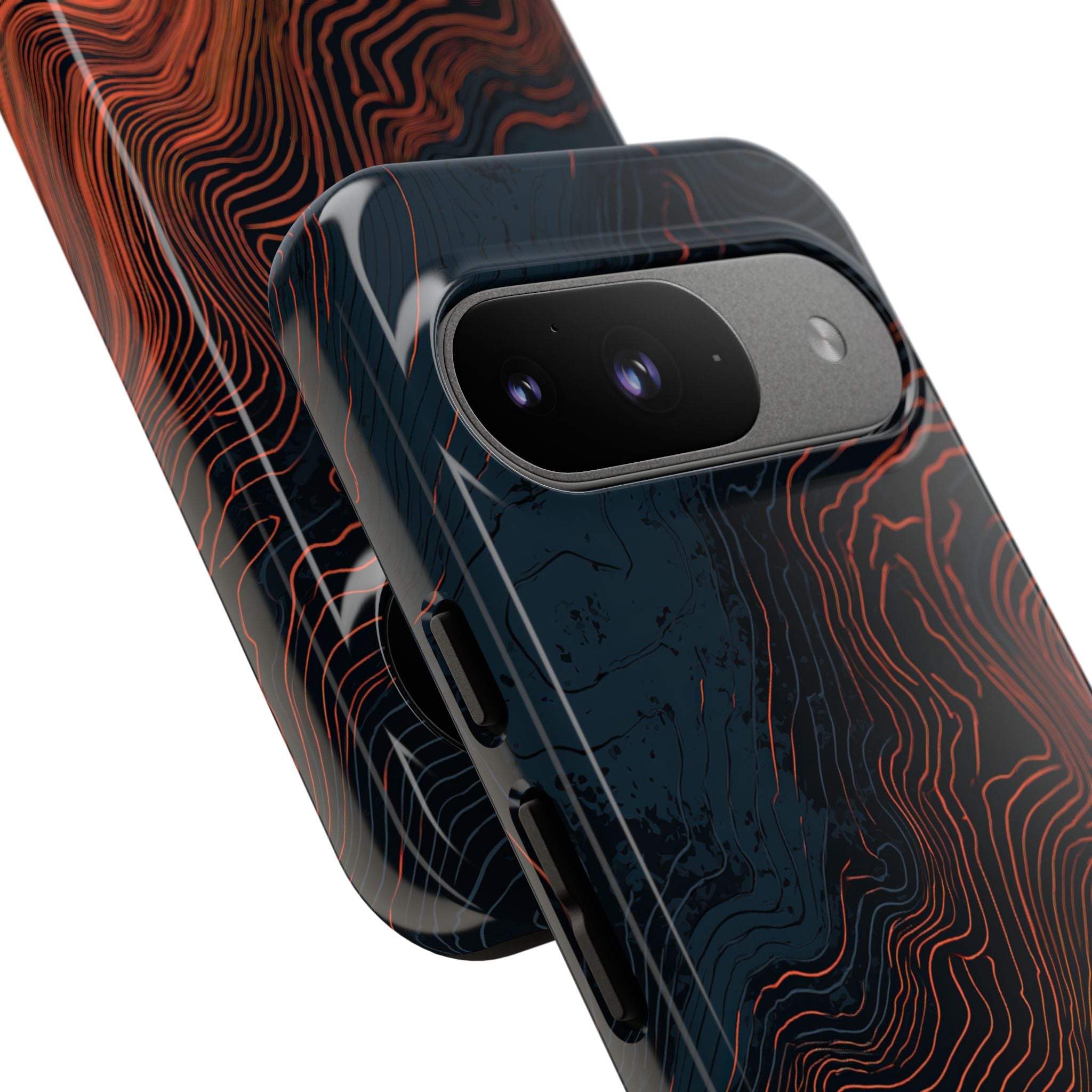 Black Tough Phone Case for Google Pixel - Volcanic Basalt Map