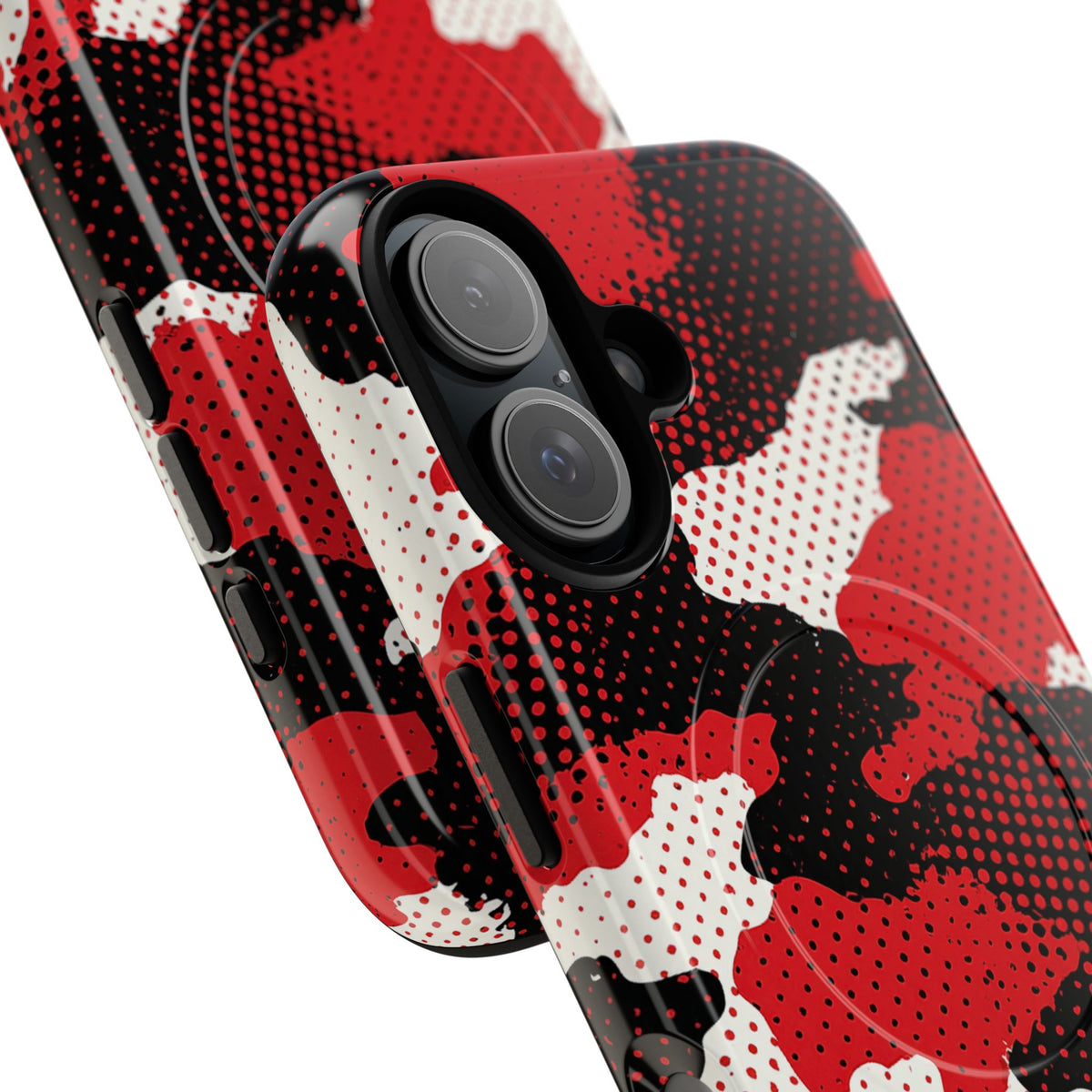 Crimson Halftone Camo · Tough 2.0 Magnetic Phone Case for iPhone · Red