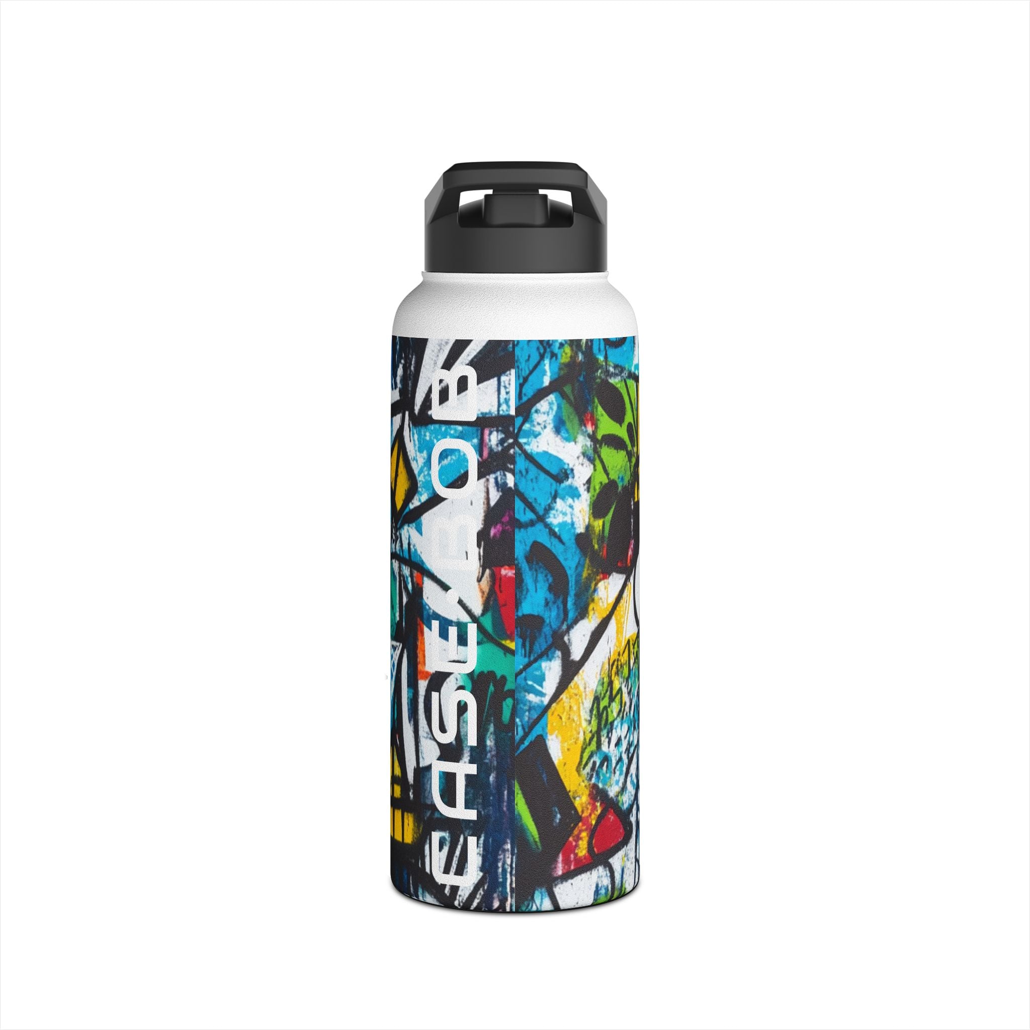 Bold Shapes Blue - Stainless Steel Water Bottle
