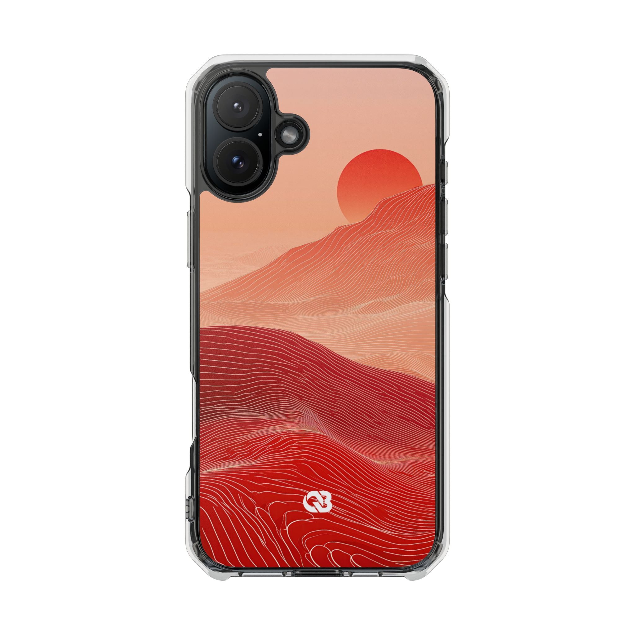 Red Impact MagSafe Phone Case for iPhone - Crimson Ridge Lines