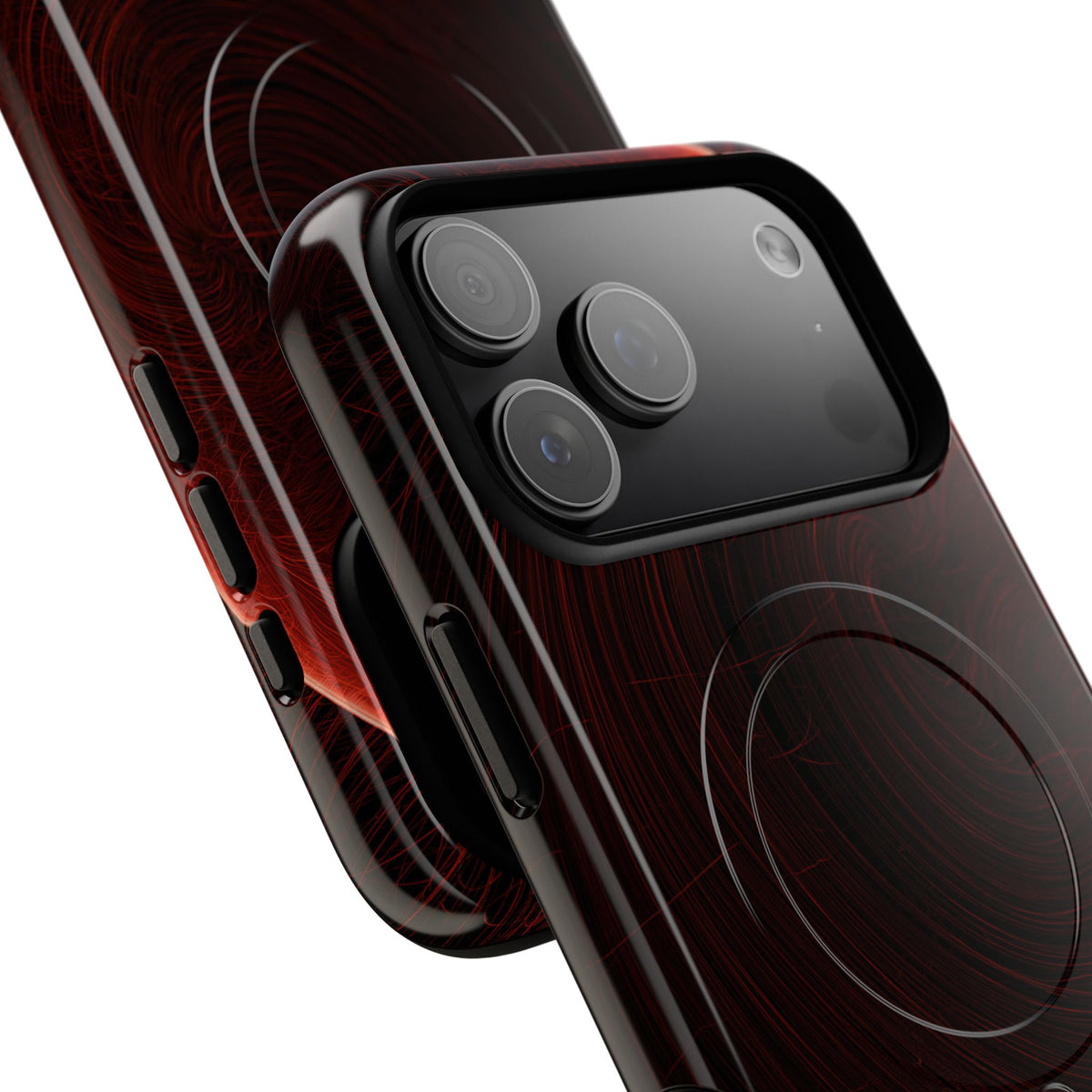 Red Tough 2.0 Magsafe Phone Case for iPhone - Crimson Flare Flux