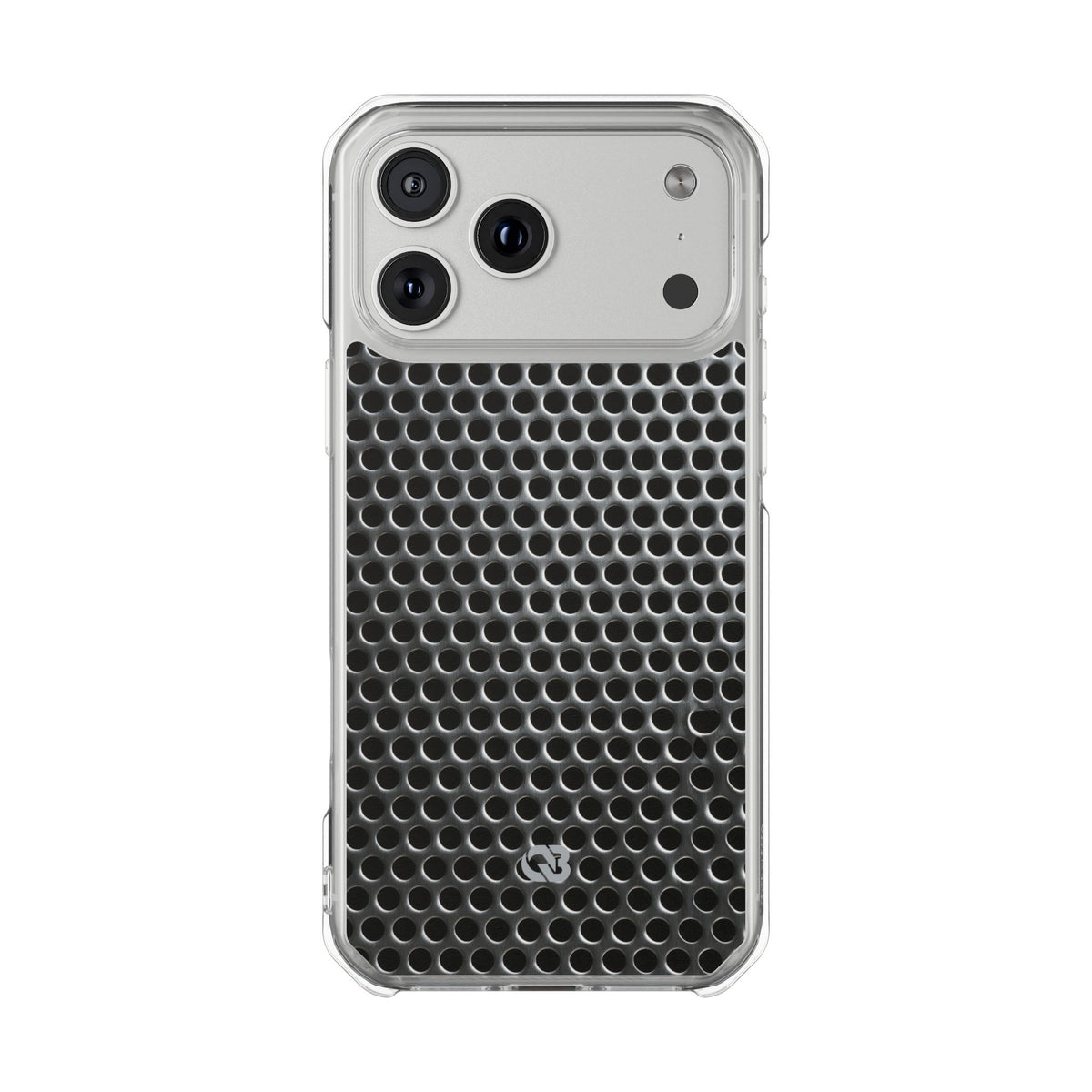Silver Impact MagSafe Phone Case for iPhone - Brutalist Steel Mesh