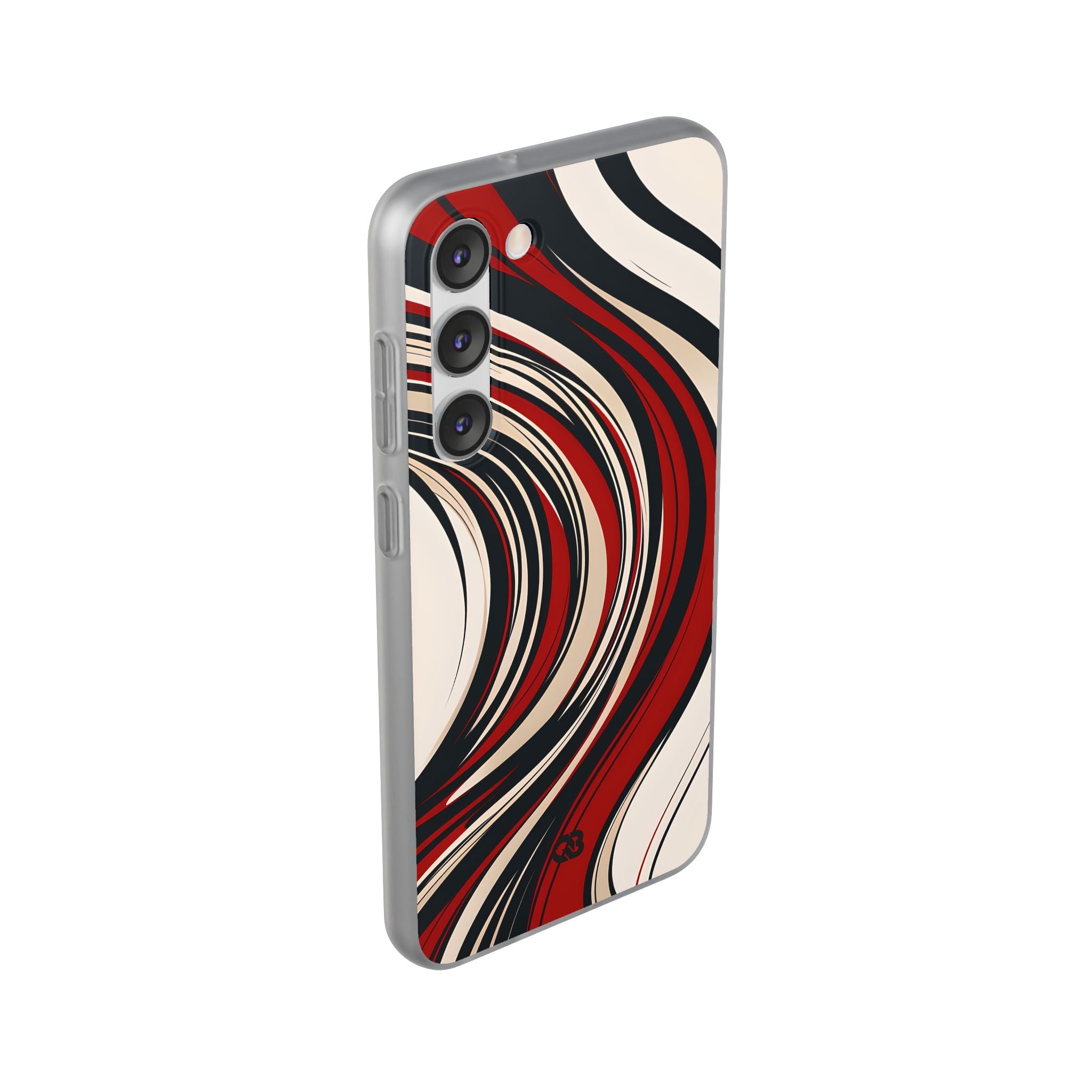 Crimson Flow Waves · Soft Phone Case for Samsung