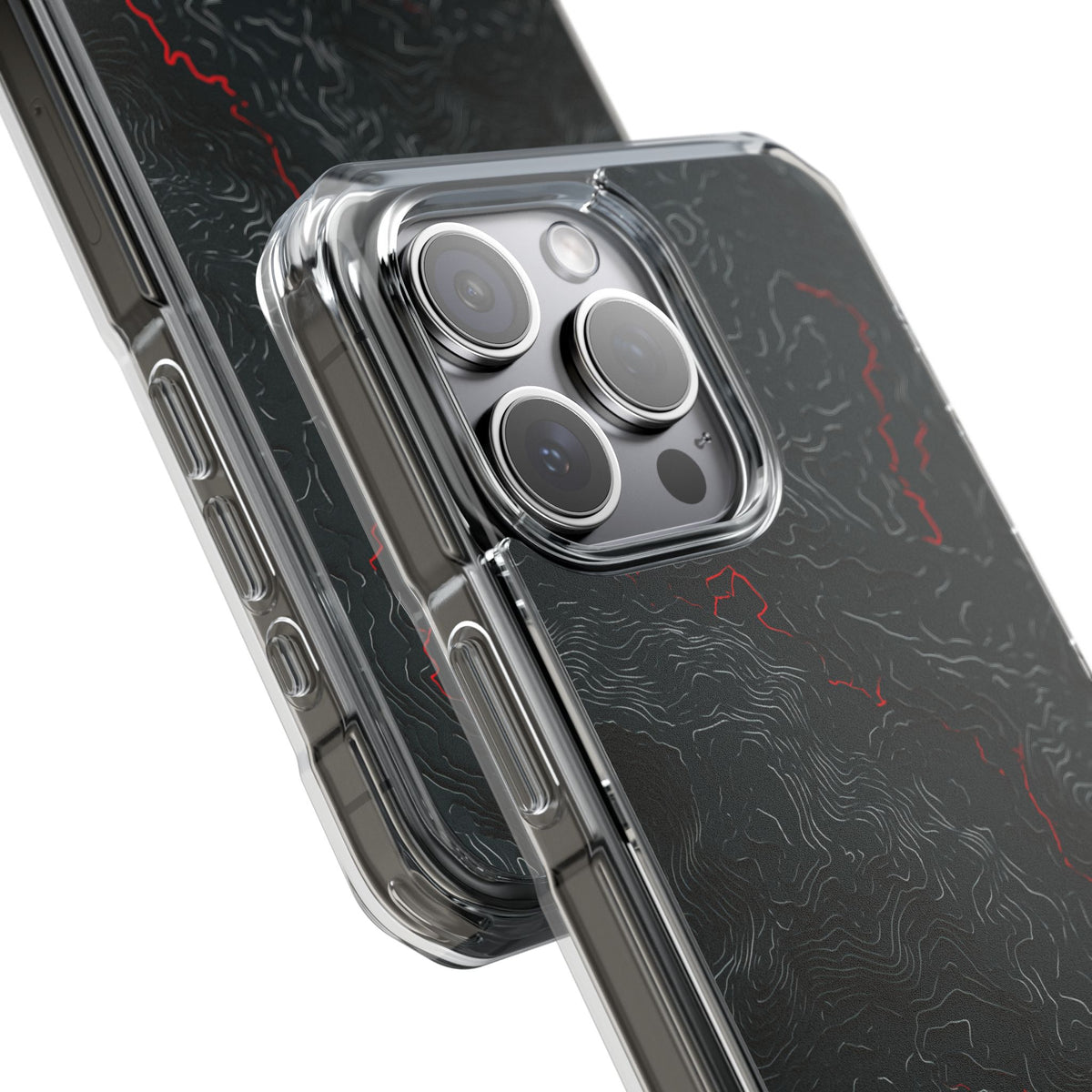 Crimson Rift · Clear Impact Magnetic Phone Case for iPhone · Black