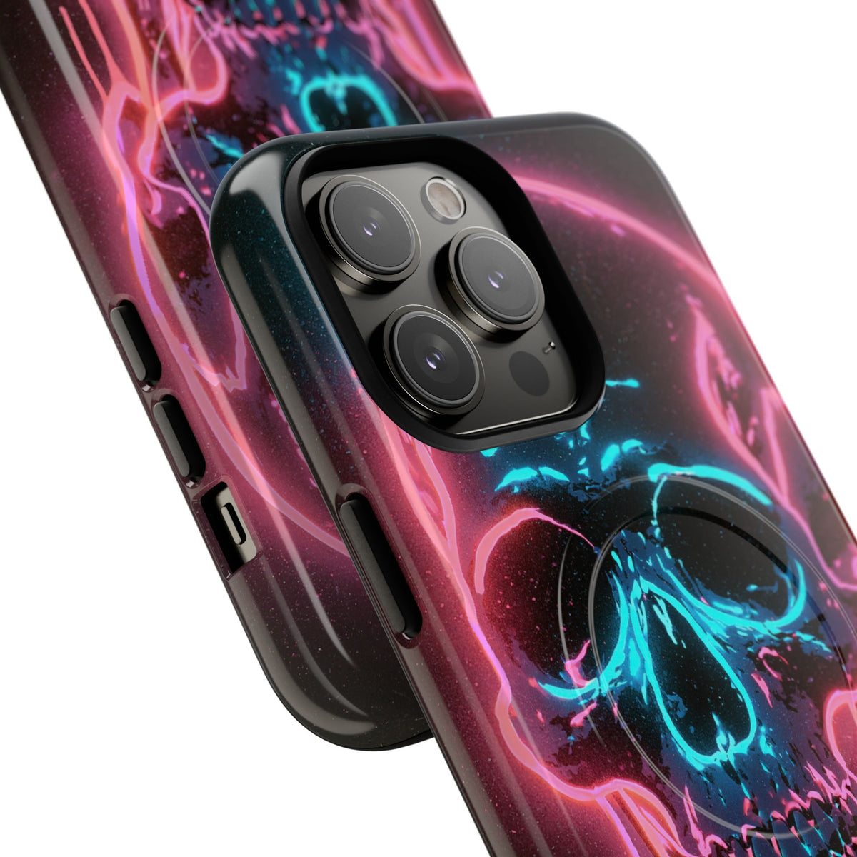 Neon Drip Skull · Tough 2.0 Magnetic Phone Case for iPhone · Black