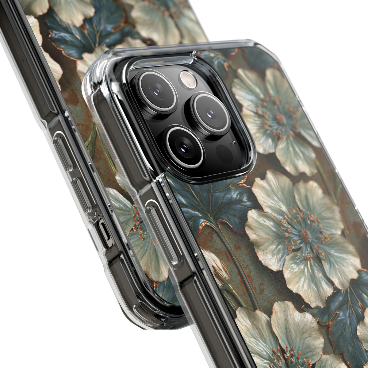Gilded Blossom Reverie · Clear Impact Magnetic Phone Case for iPhone · Teal